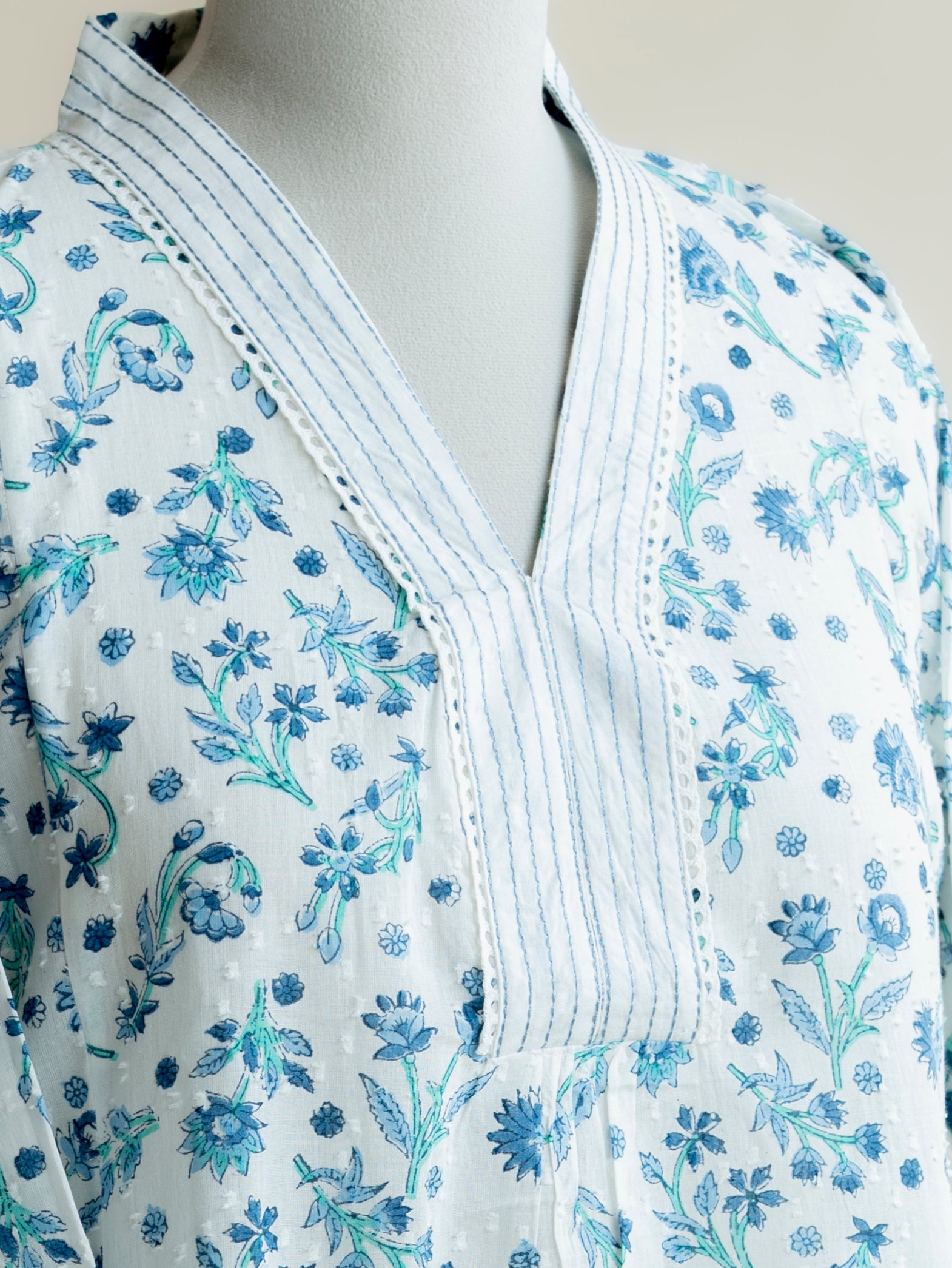 Raja Cotton Block Printed A Line Kurta