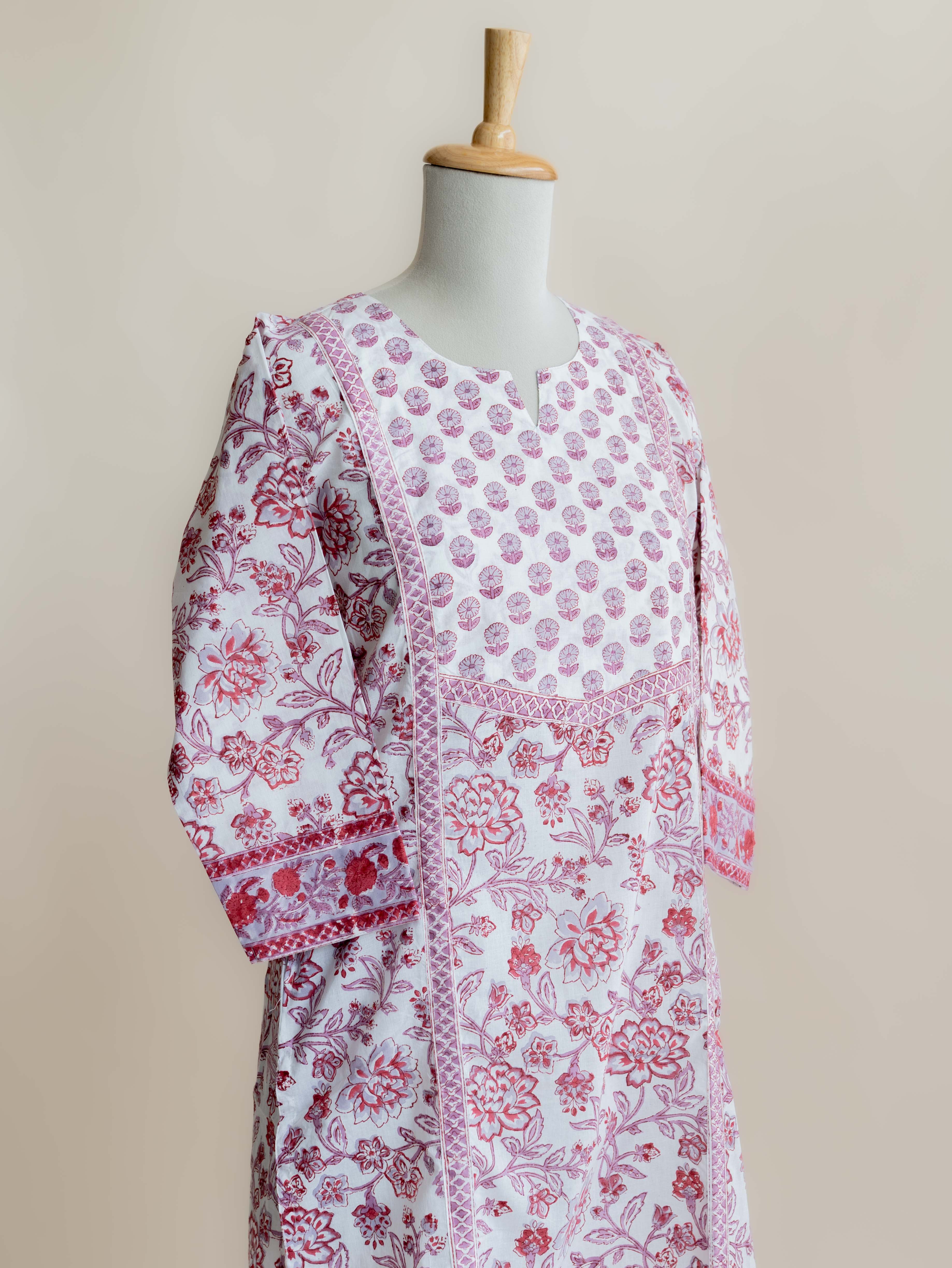 Insha Cotton Block Printed Straight Kurta