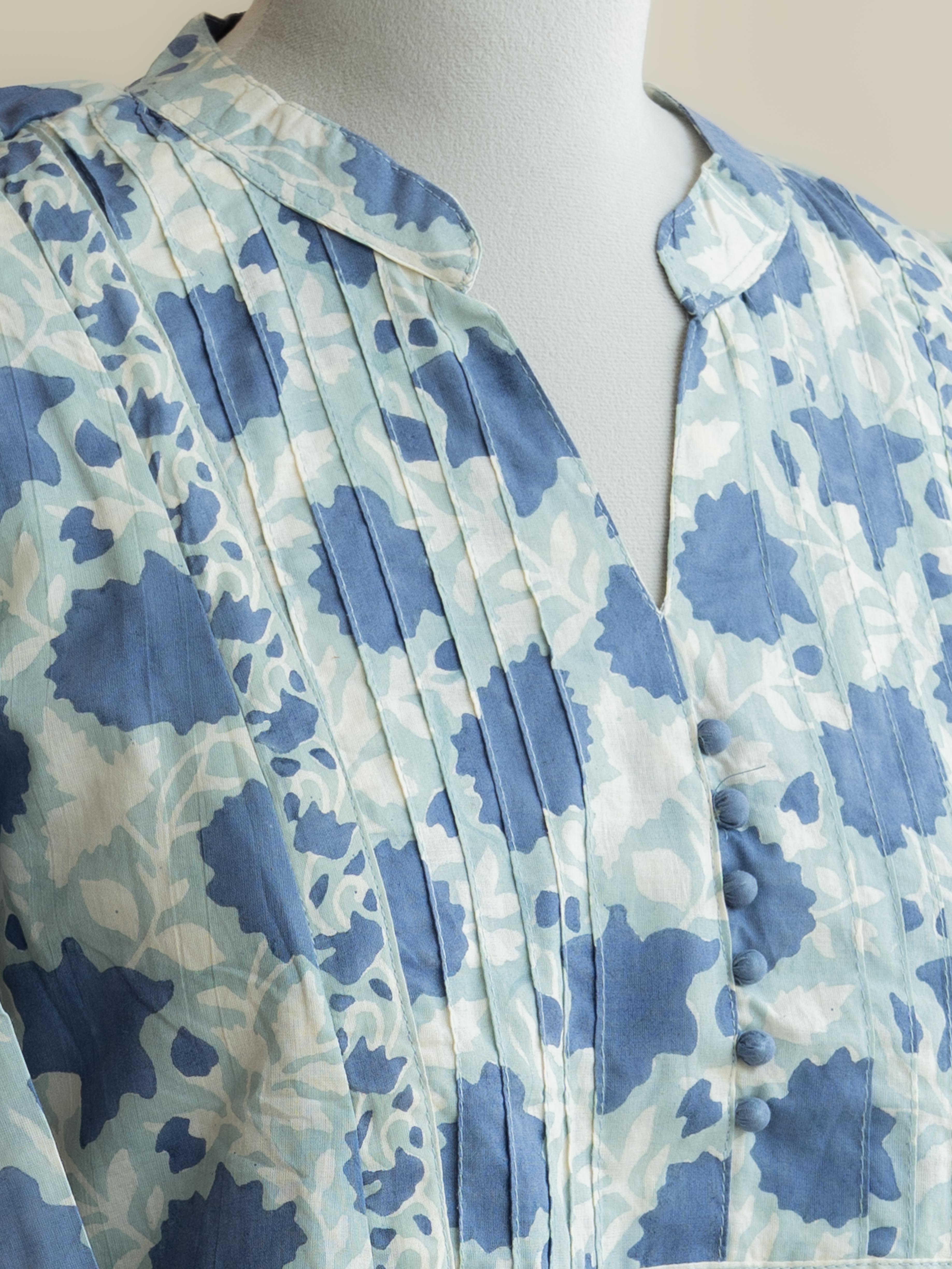Hridya Cotton Block Printed A-Line Kurta