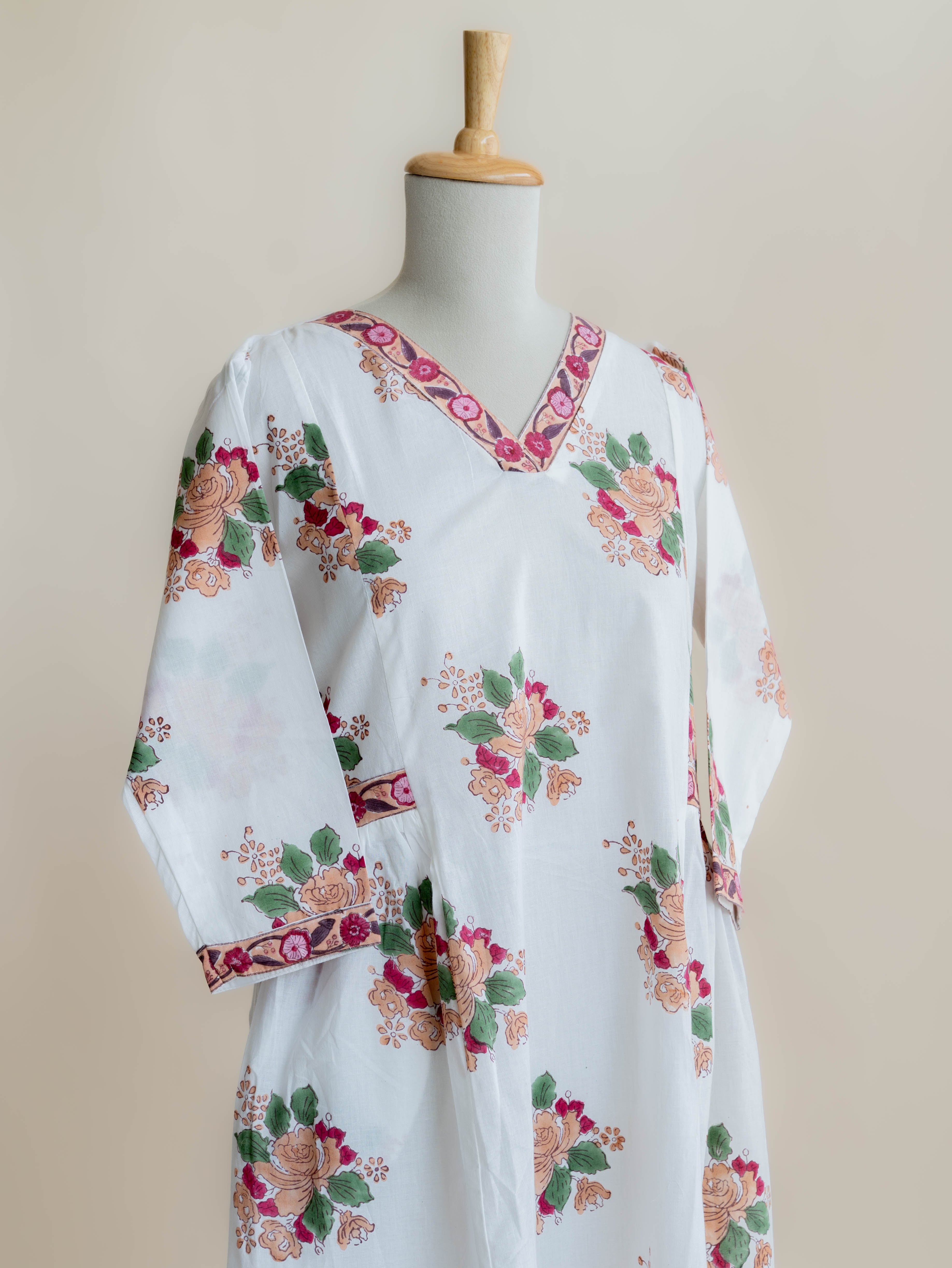 Umita Cotton Block Printed A-Line Kurta