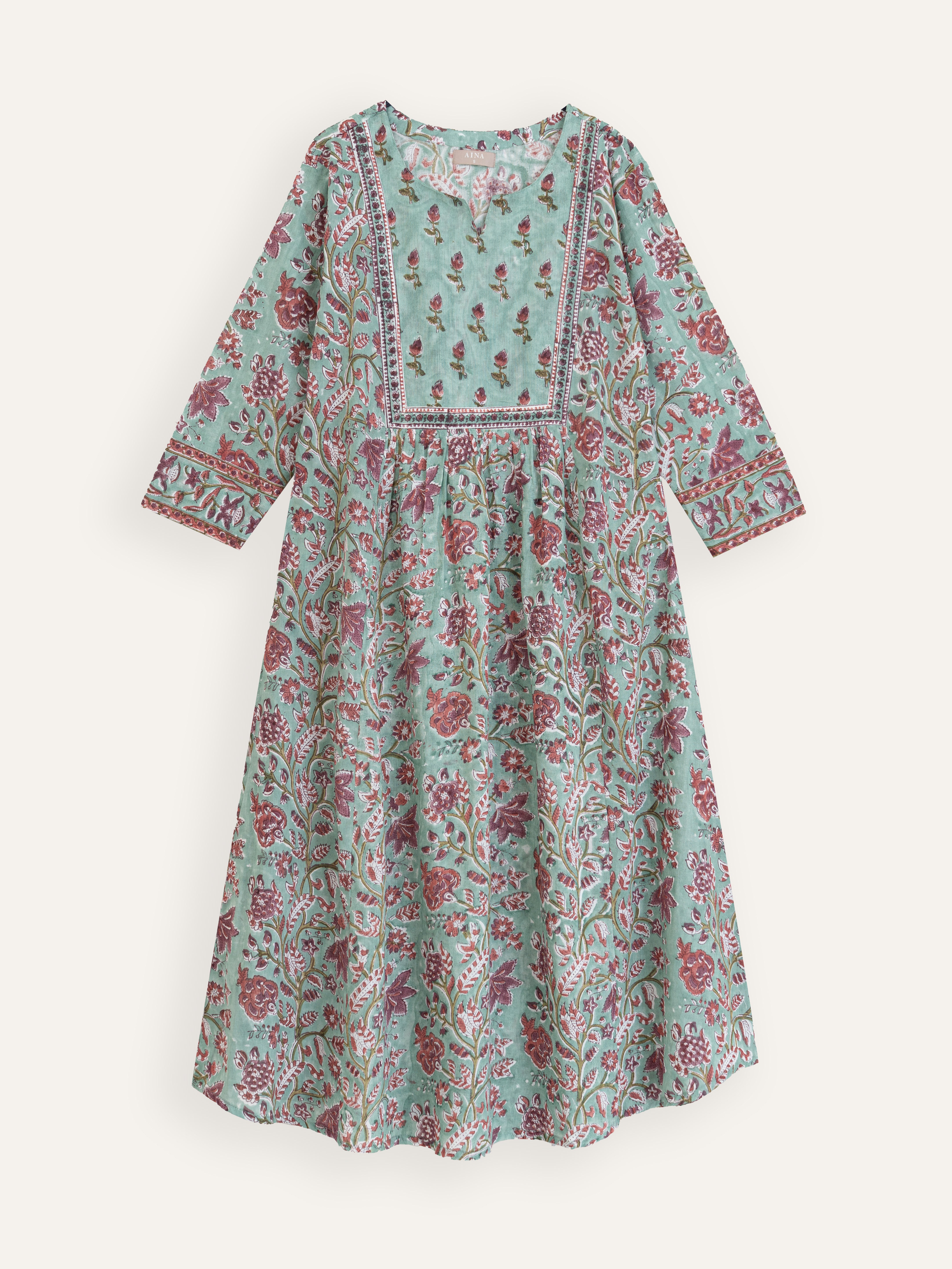 Zariya Cotton Block Printed A-Line Kurta