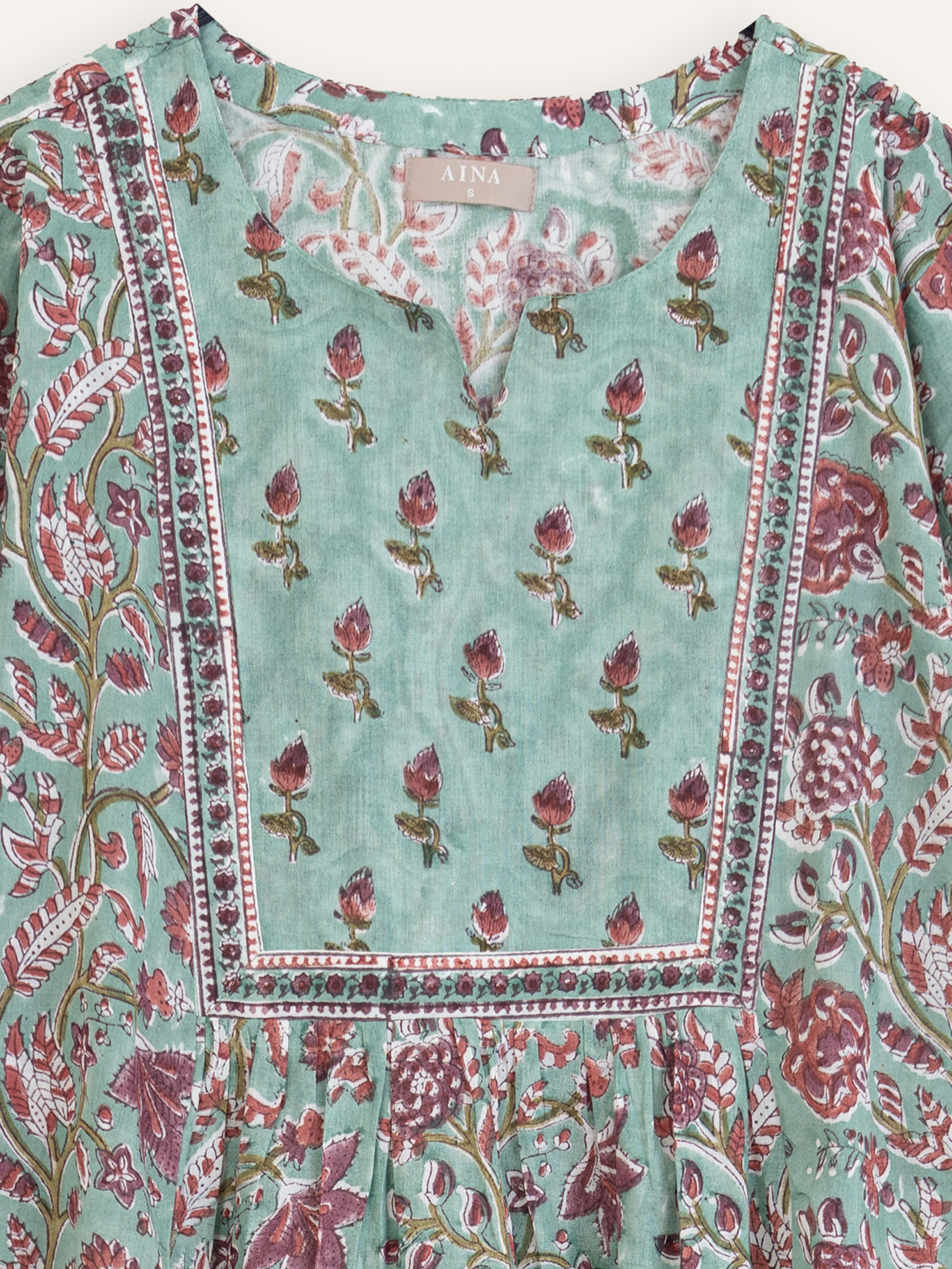 Zariya Cotton Block Printed A-Line Kurta