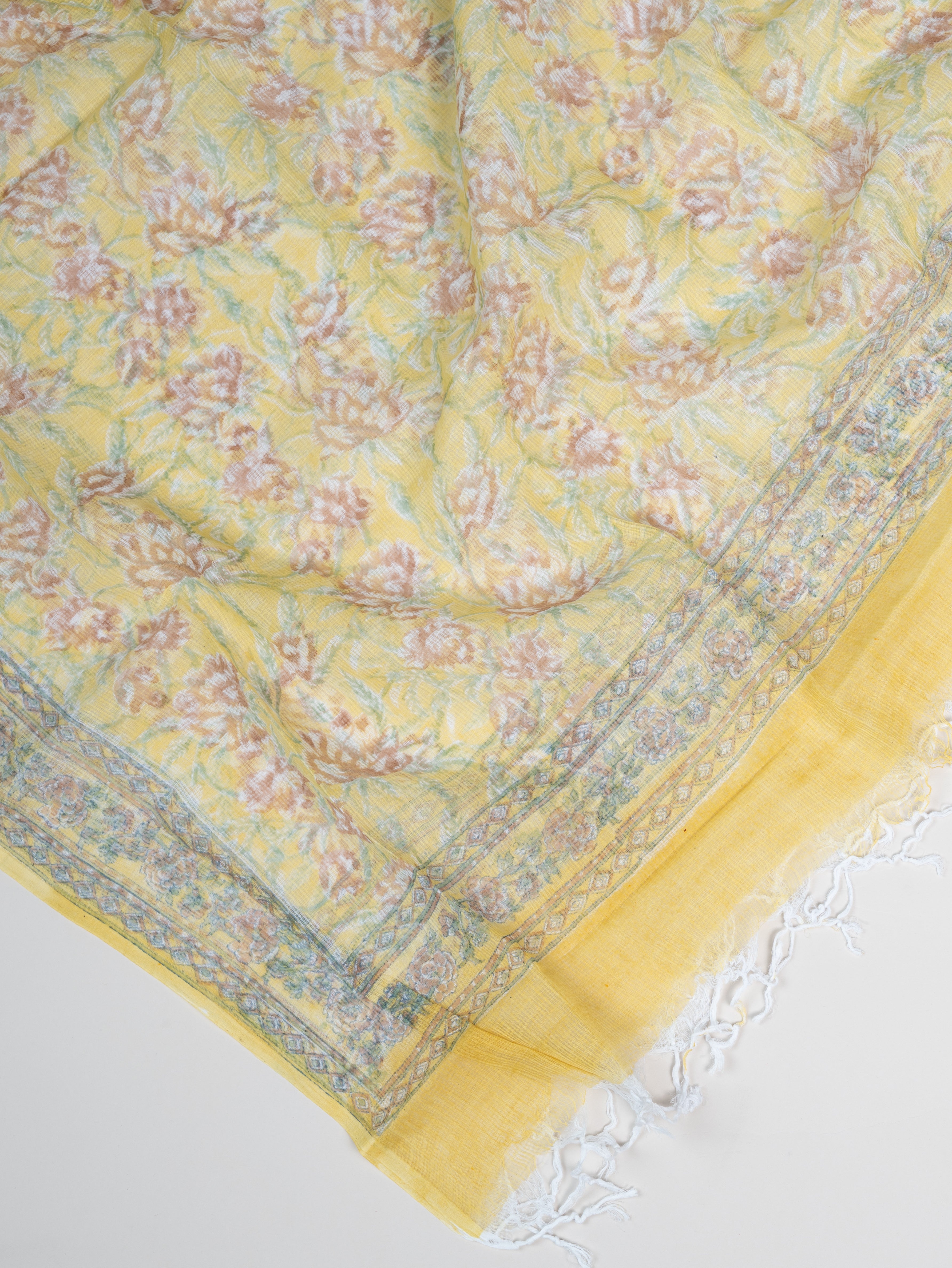 Cotton Block Printed Unstitched Suit Set - 3 Piece