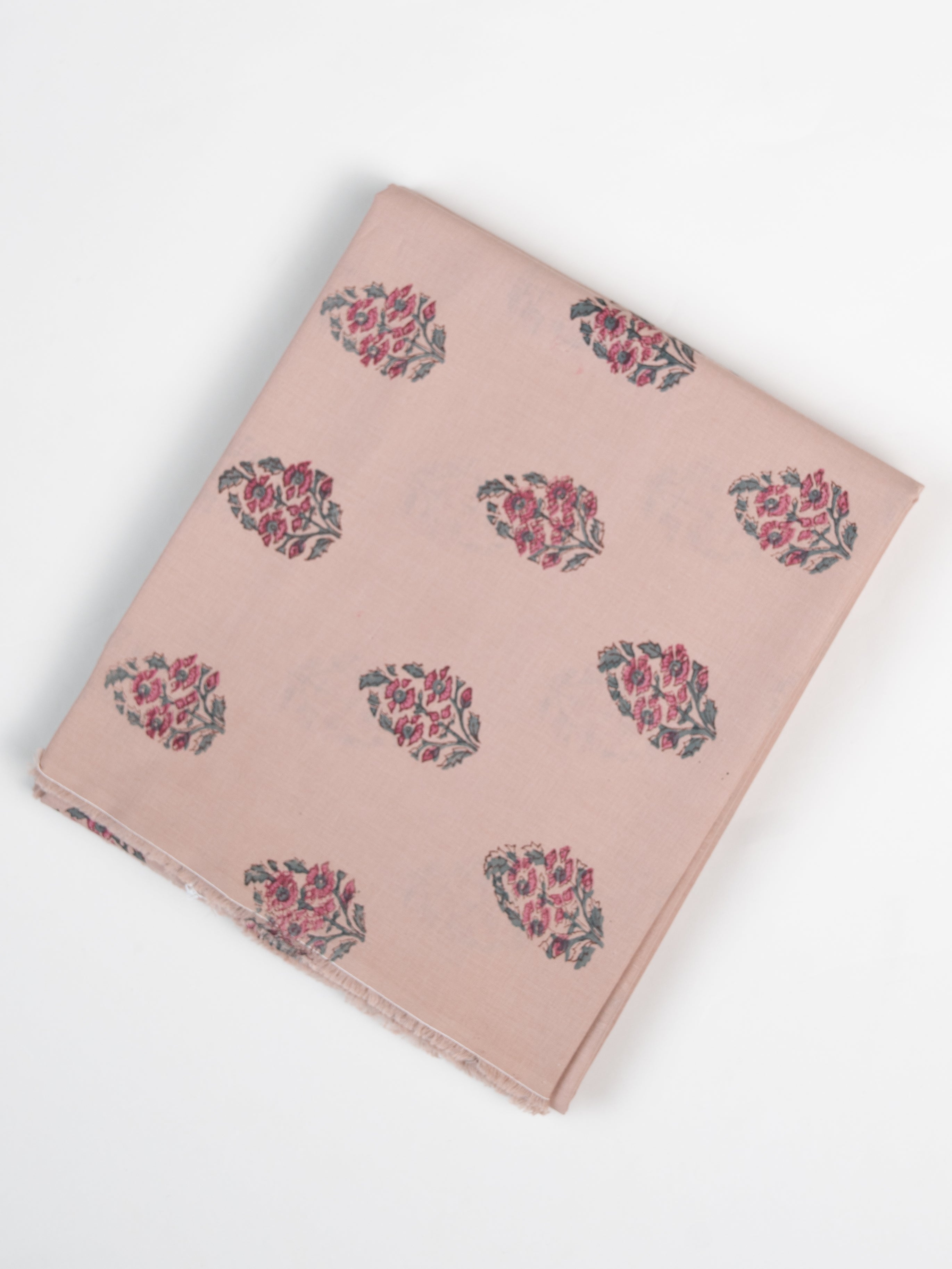 Cotton Block Printed Unstitched Suit Set - 3 Piece