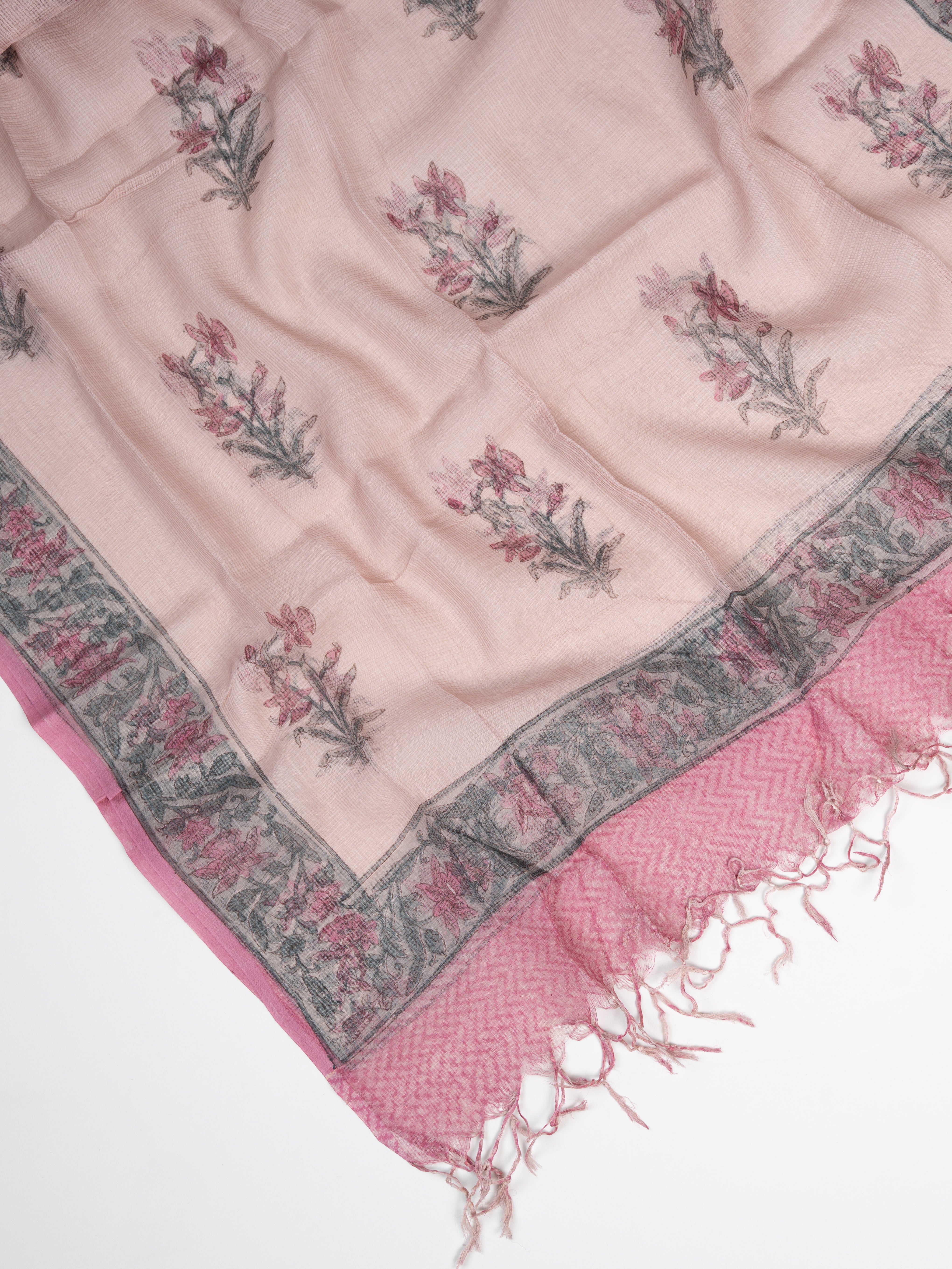 Cotton Block Printed Unstitched Suit Set - 3 Piece