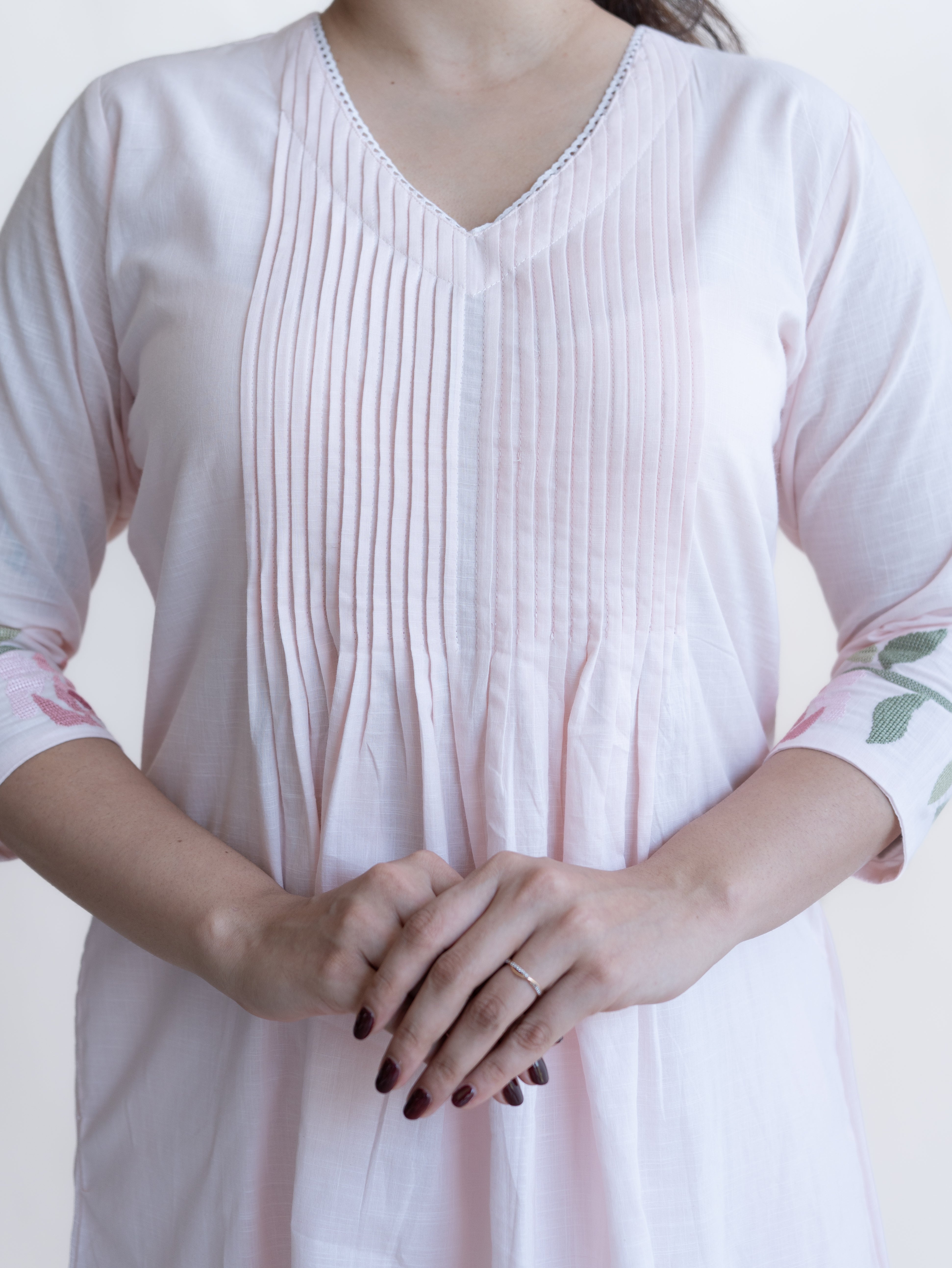 Zimryn Cotton Embroidered A-Line Suit Set