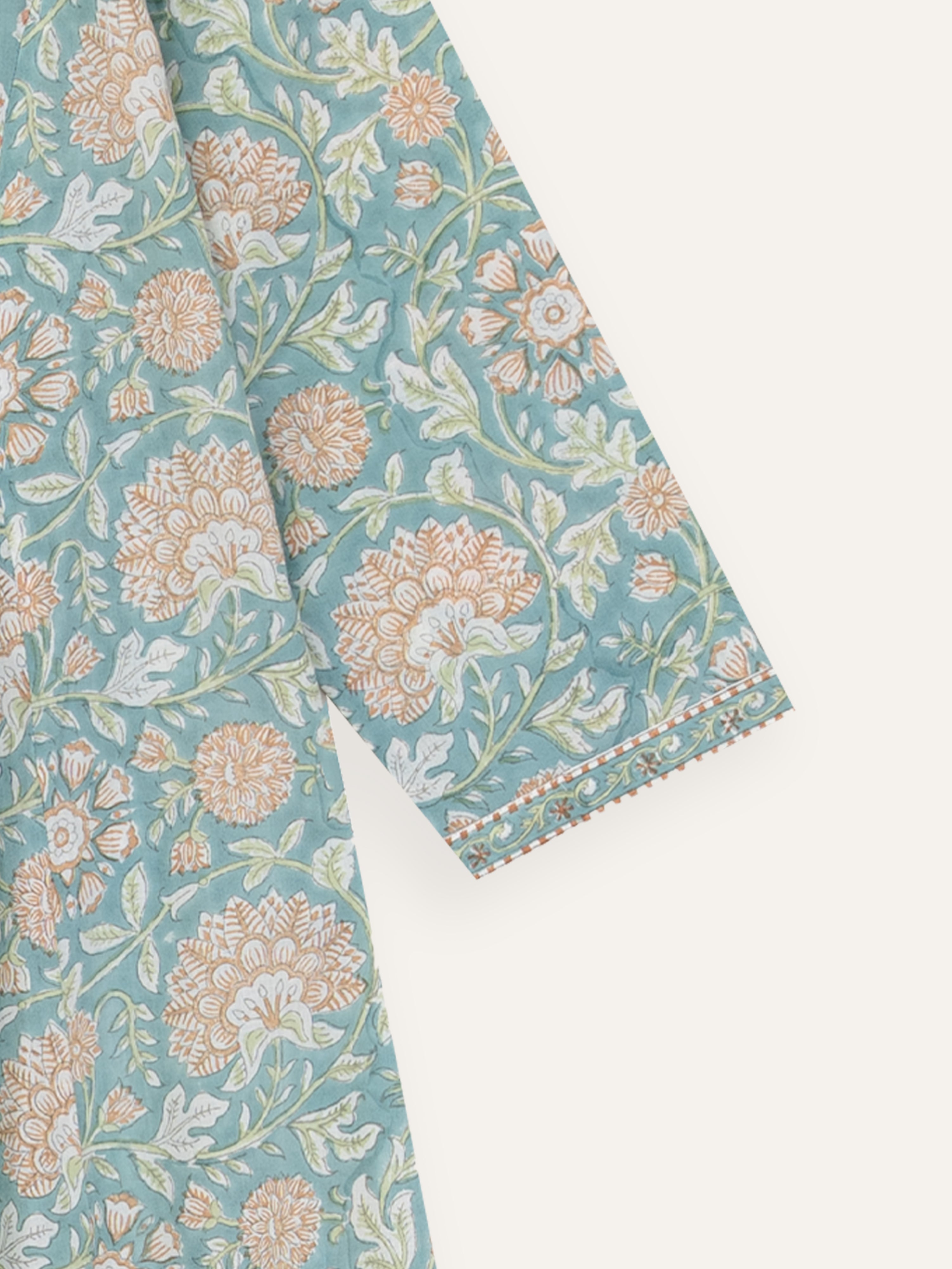 Zafeena Cotton Block Printed A-Line Kurta