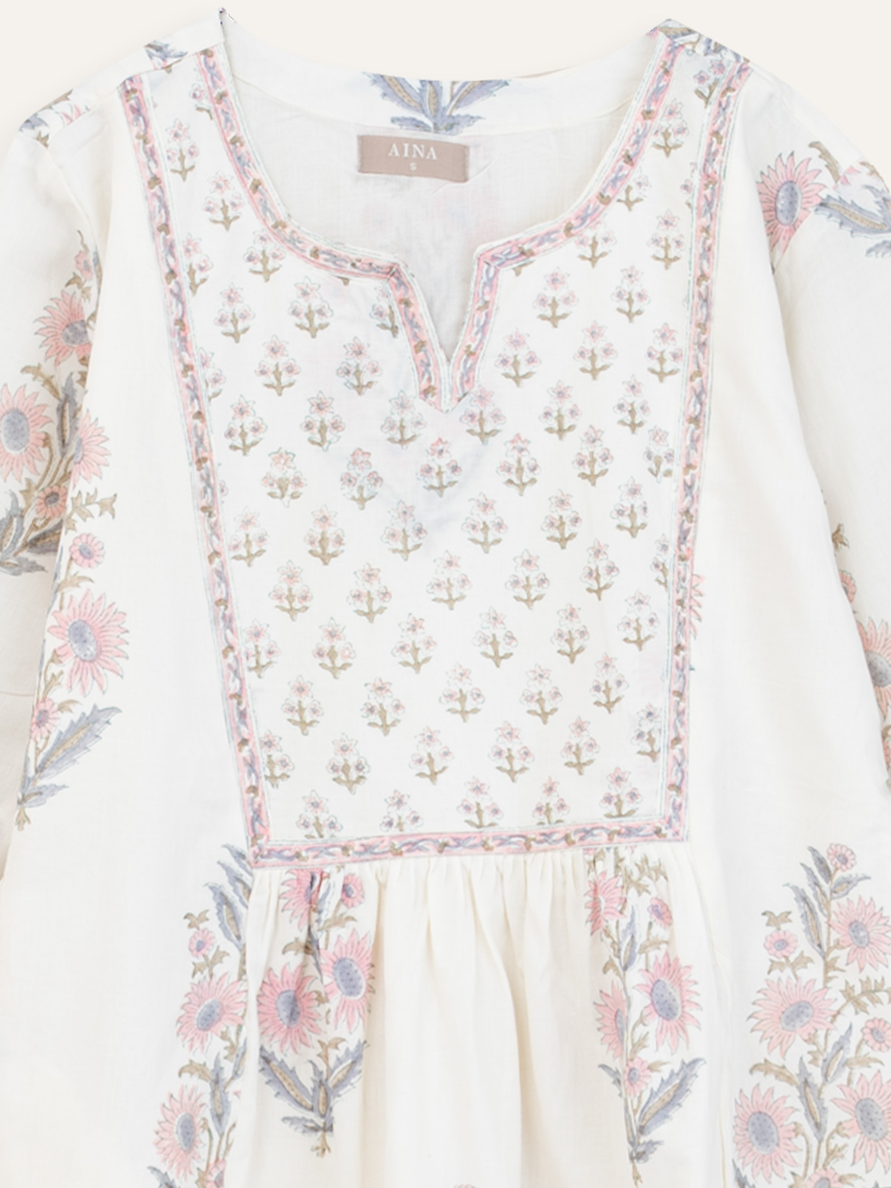 Agnika Cotton Block Printed A-Line Kurta