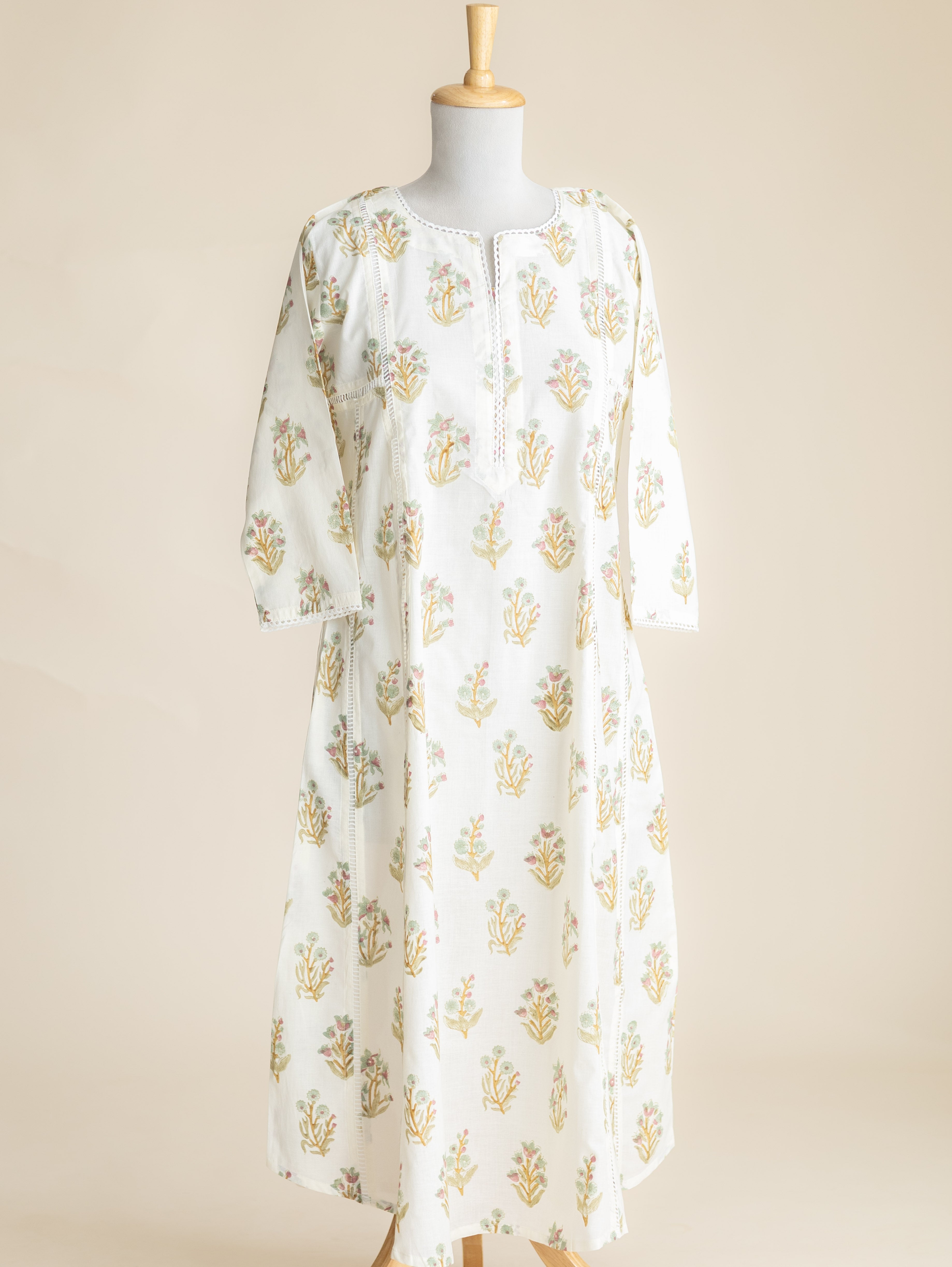 Razmina Cotton Block Printed A-Line Kurta