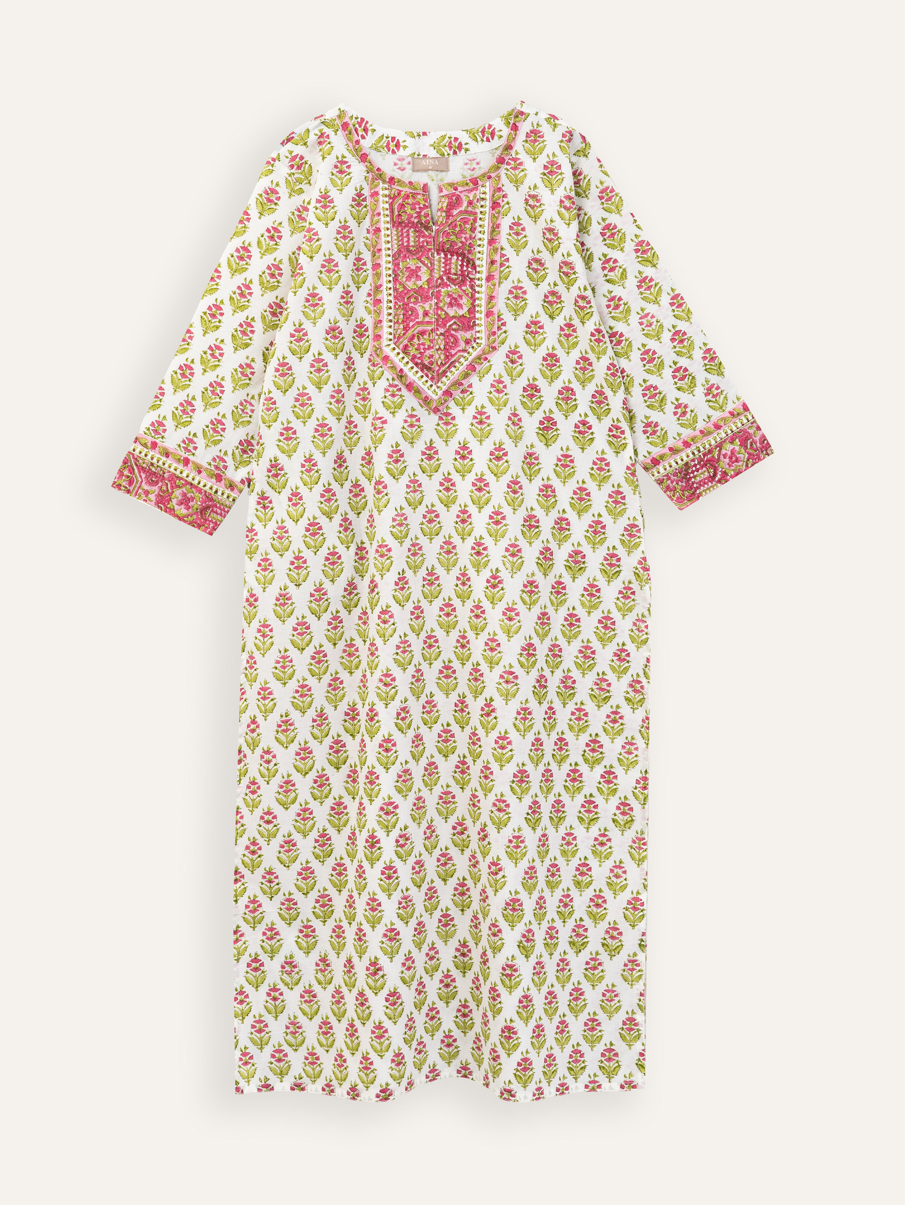 Asna Cotton Block Printed Straight Kurta