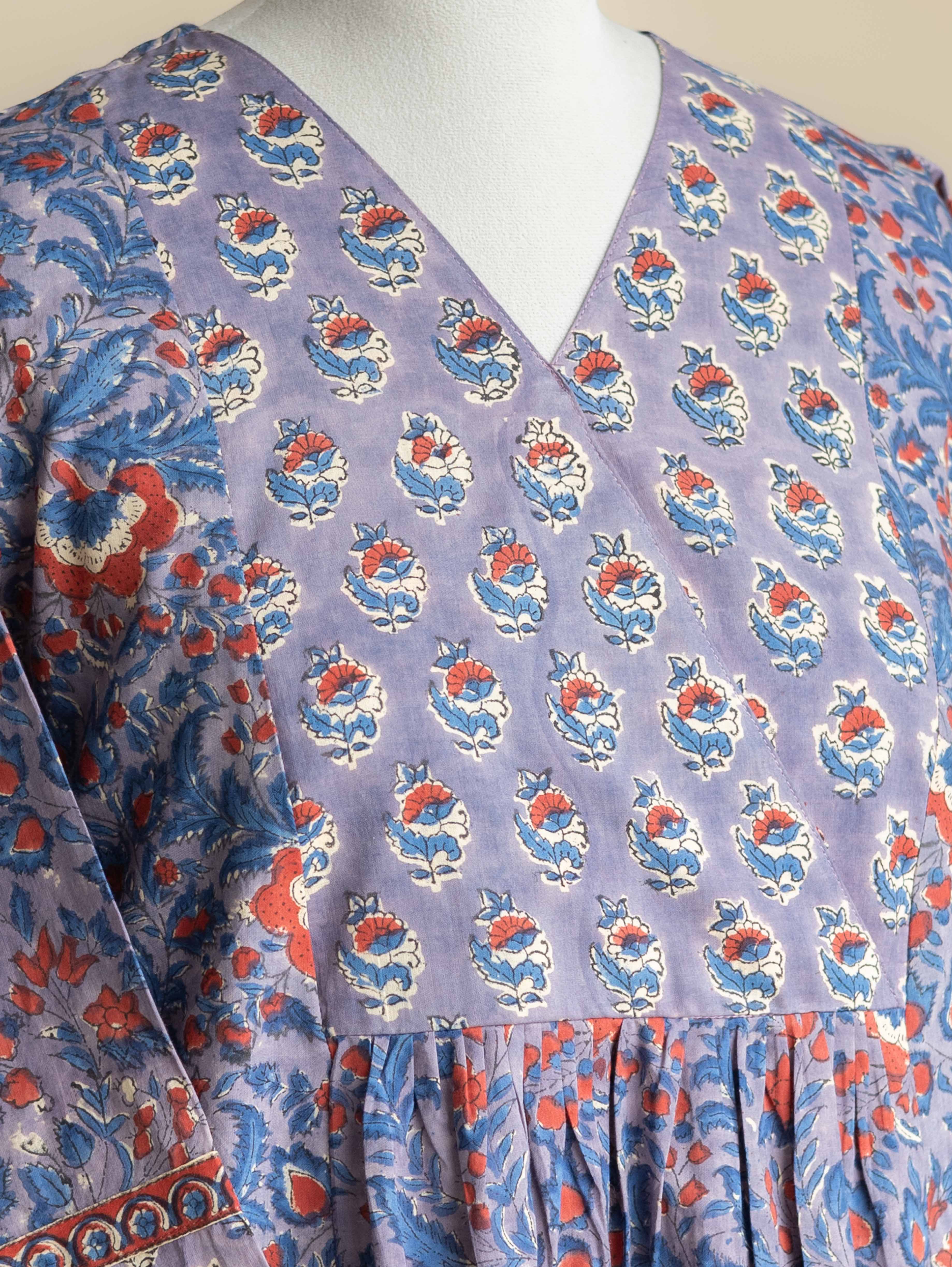 Samerah Cotton Block Printed A-Line Kurta