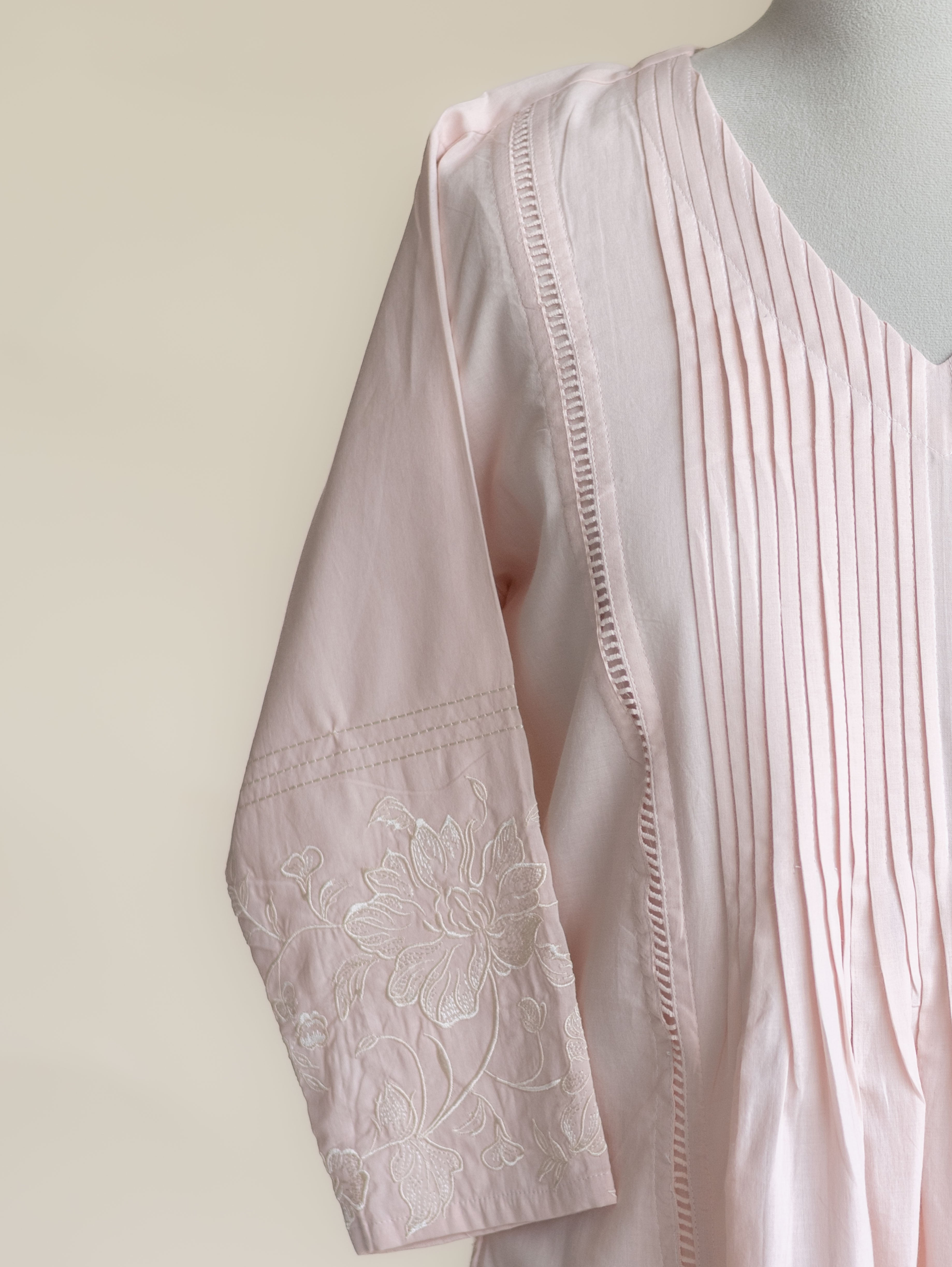 Kesiya Cotton Embroidered A-Line Suit Set