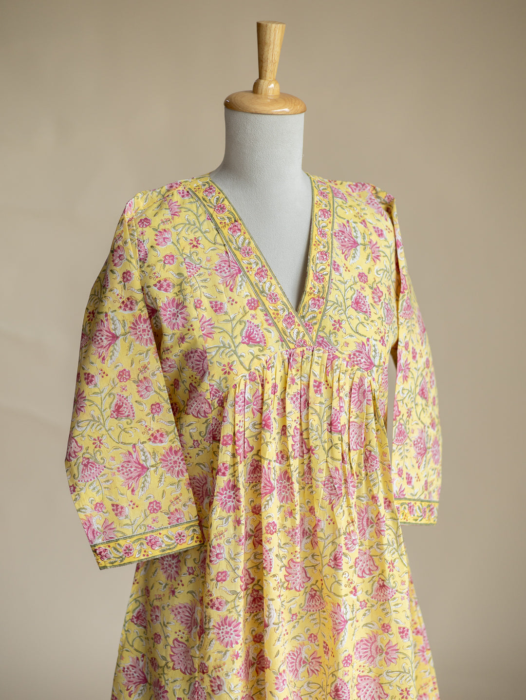 Rutvi Cotton Block Printed A-Line Suit Set
