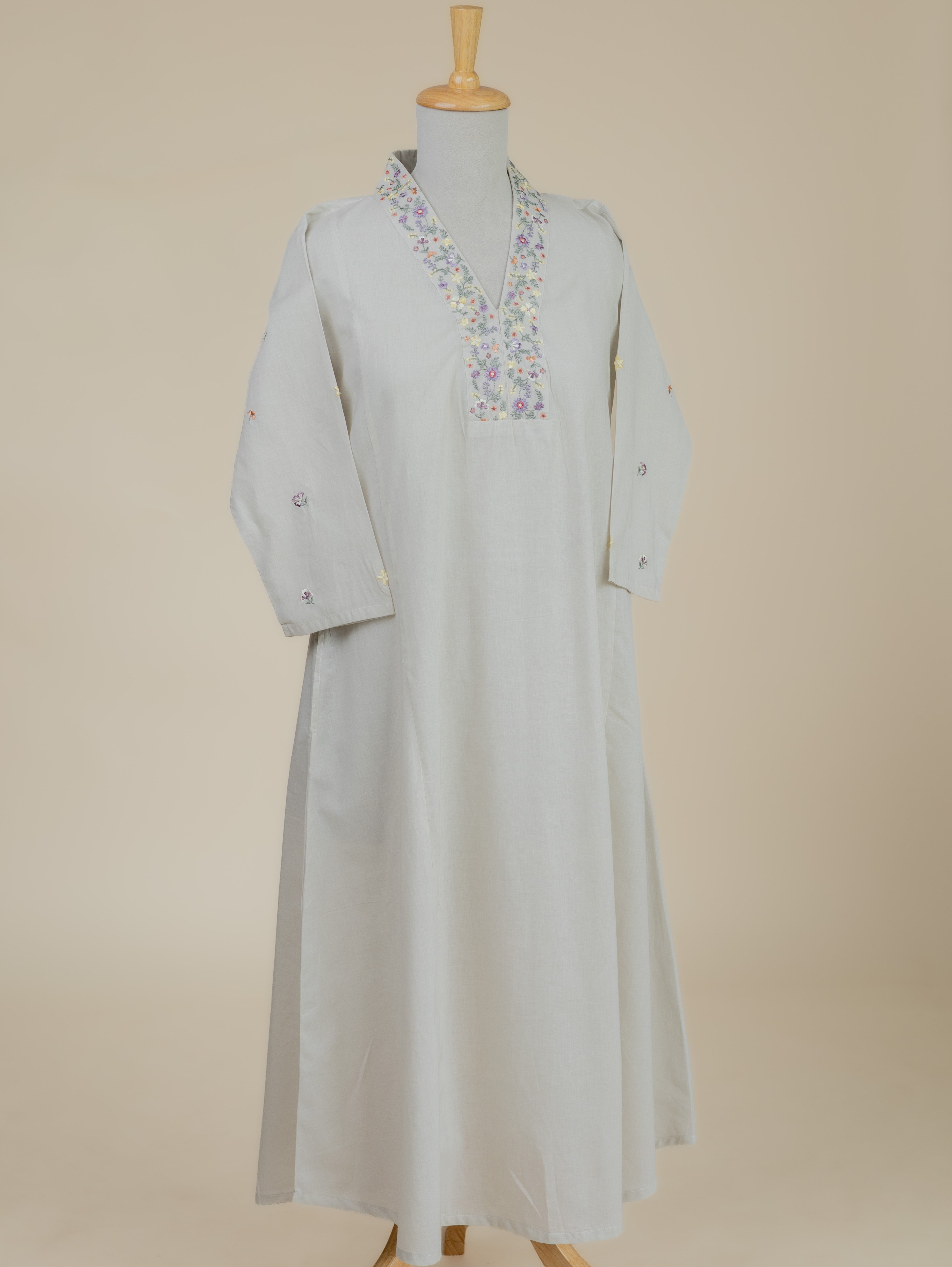 Samya Cotton Embroidered A-Line Kurta