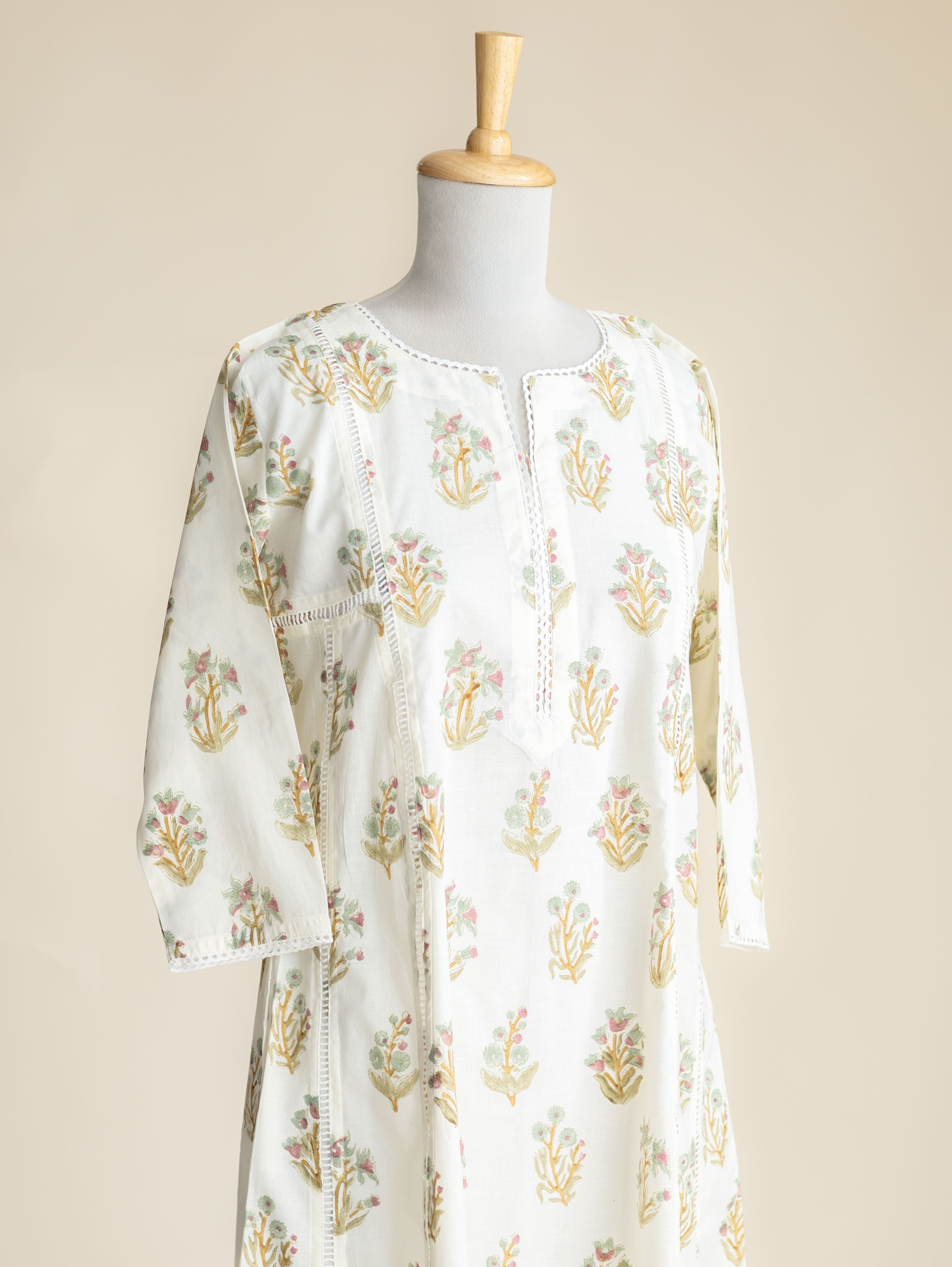 Razmina Cotton Block Printed A-Line Kurta