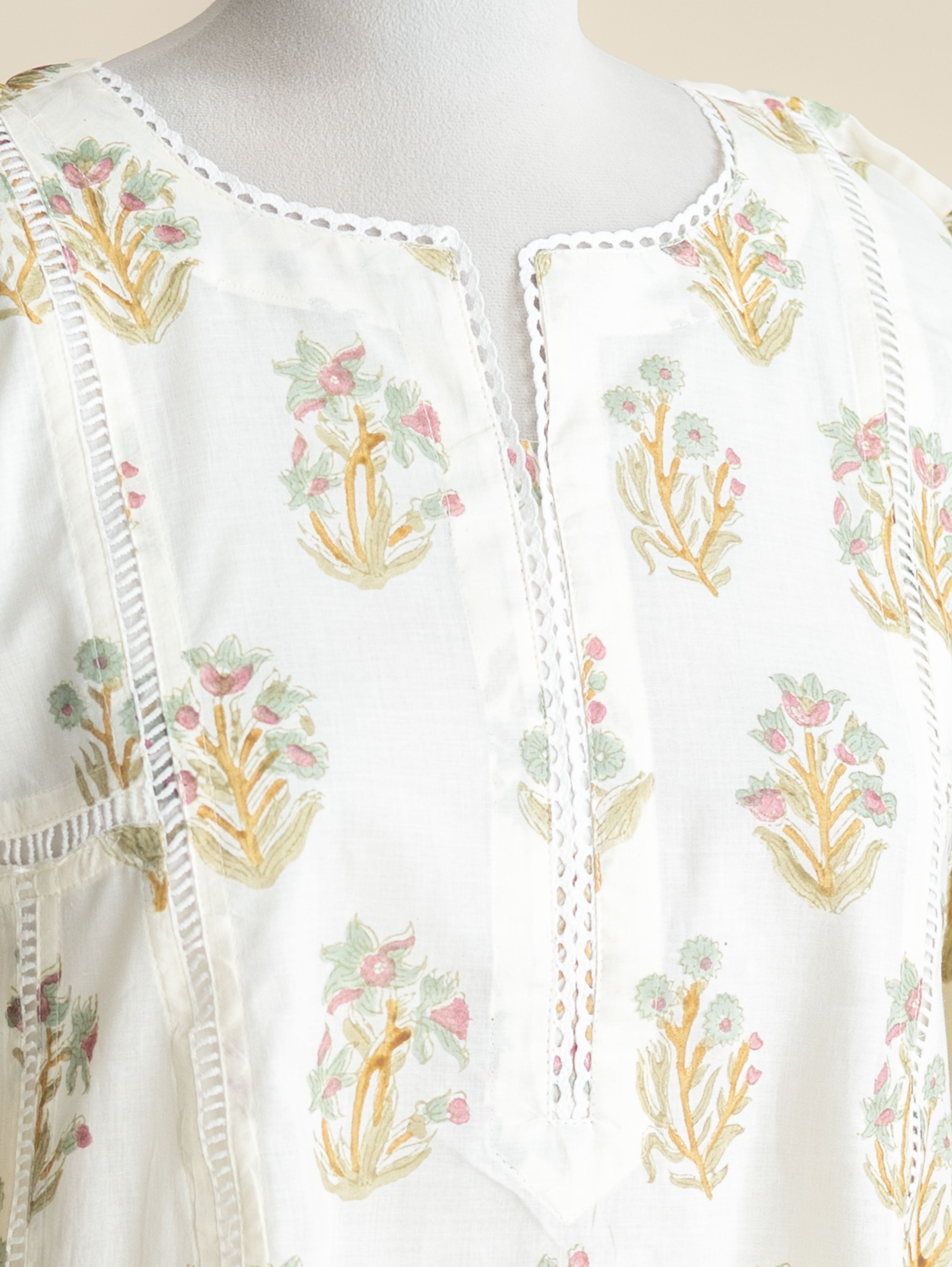 Razmina Cotton Block Printed A-Line Kurta