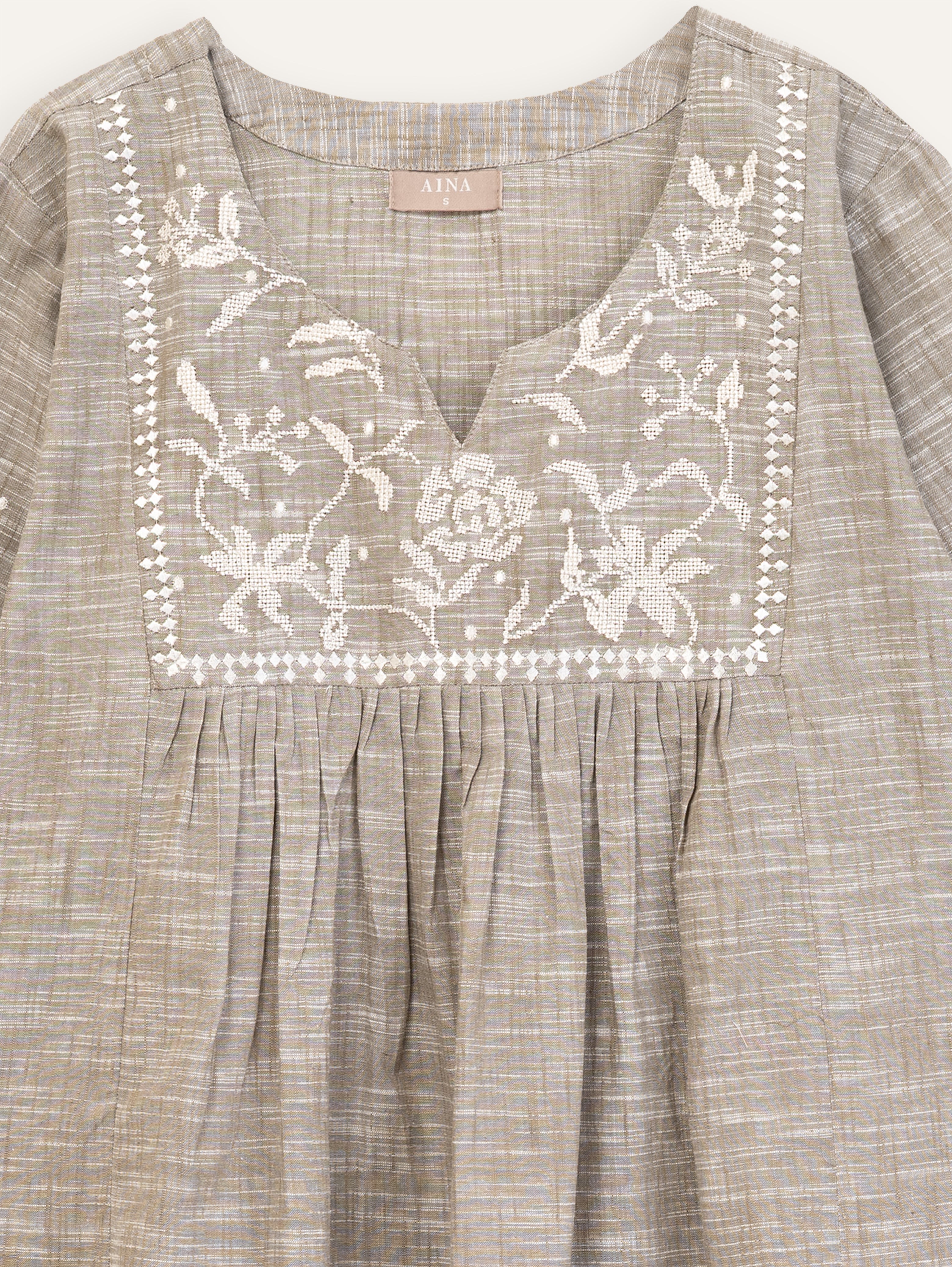 afsa Cotton Handloom Embroidered A-Line Kurta
