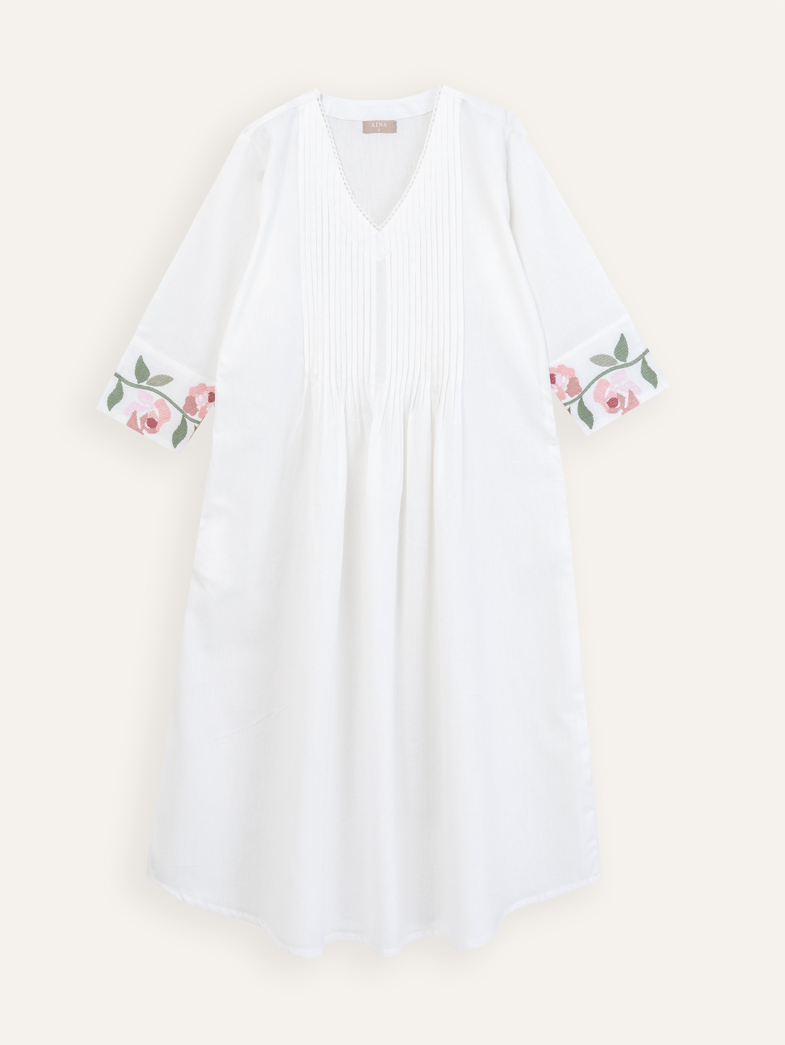 Hansika Cotton Flax Embroidered A-Line Kurta