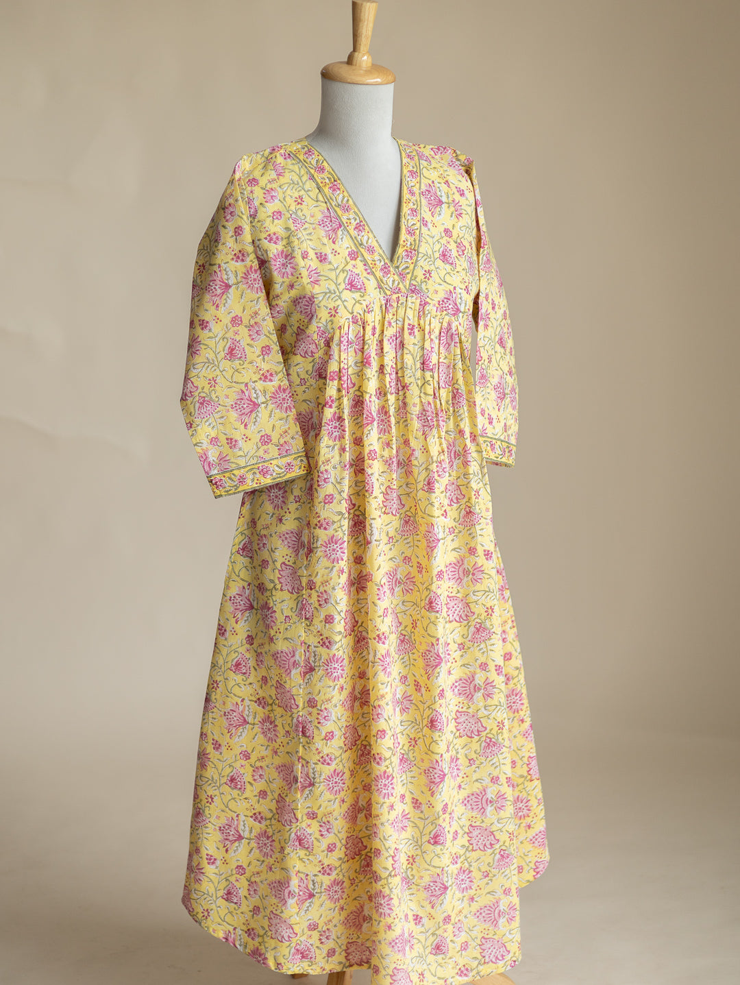 Rutvi Cotton Block Printed A-Line Suit Set