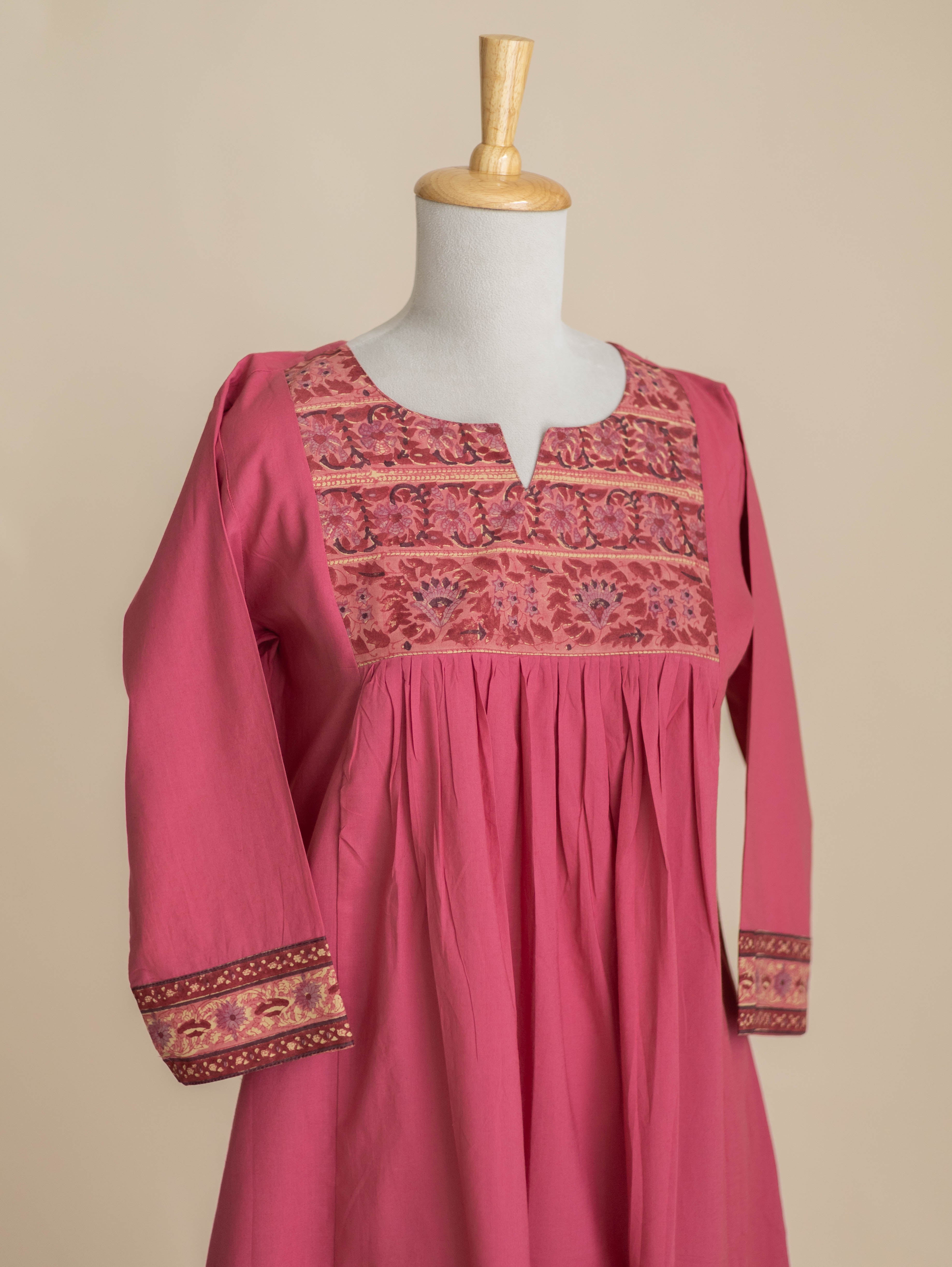 Shahza Cotton Plain A-Line Kurta