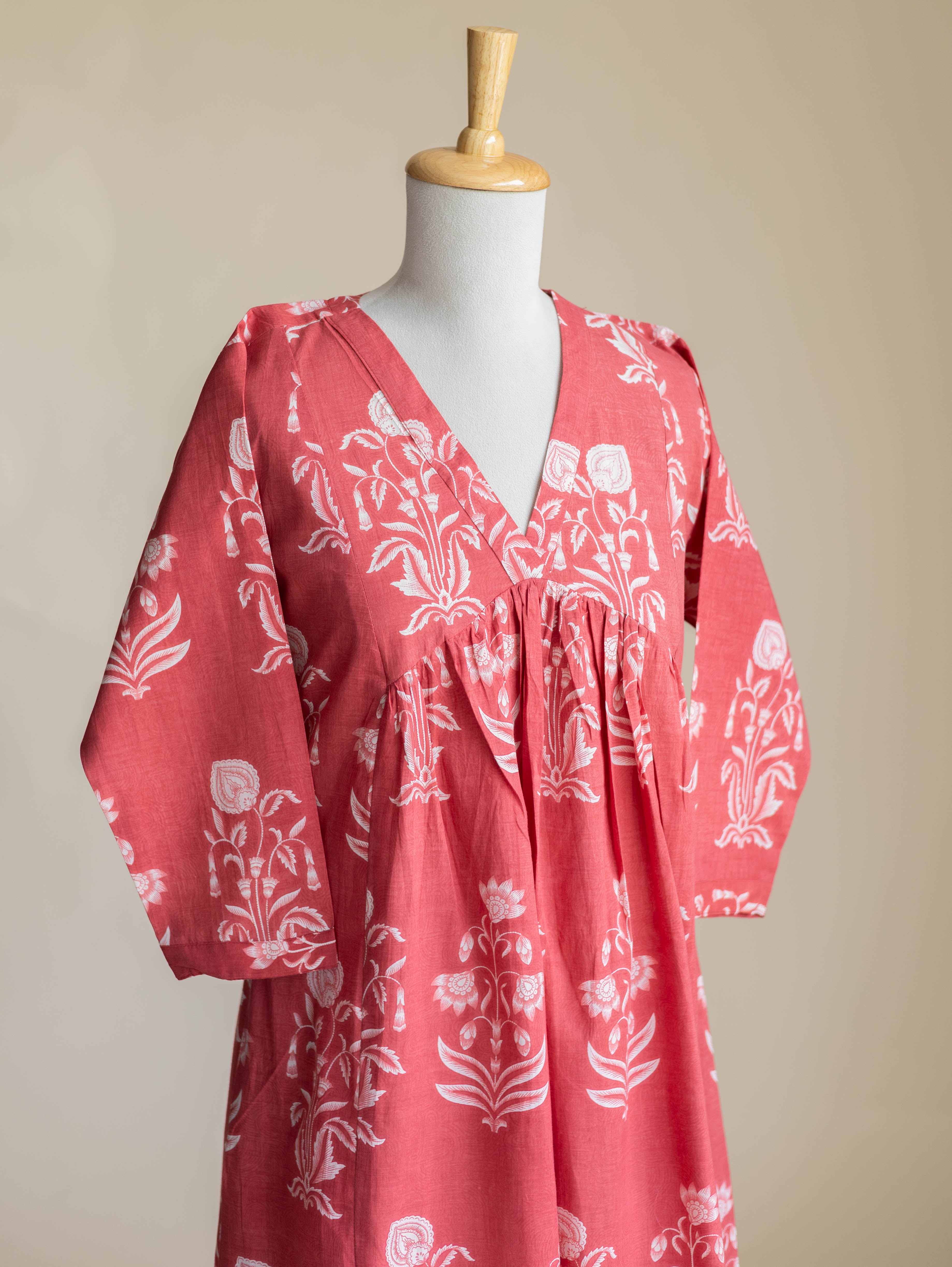 Kyrah Cotton Block Printed A-Line Kurta