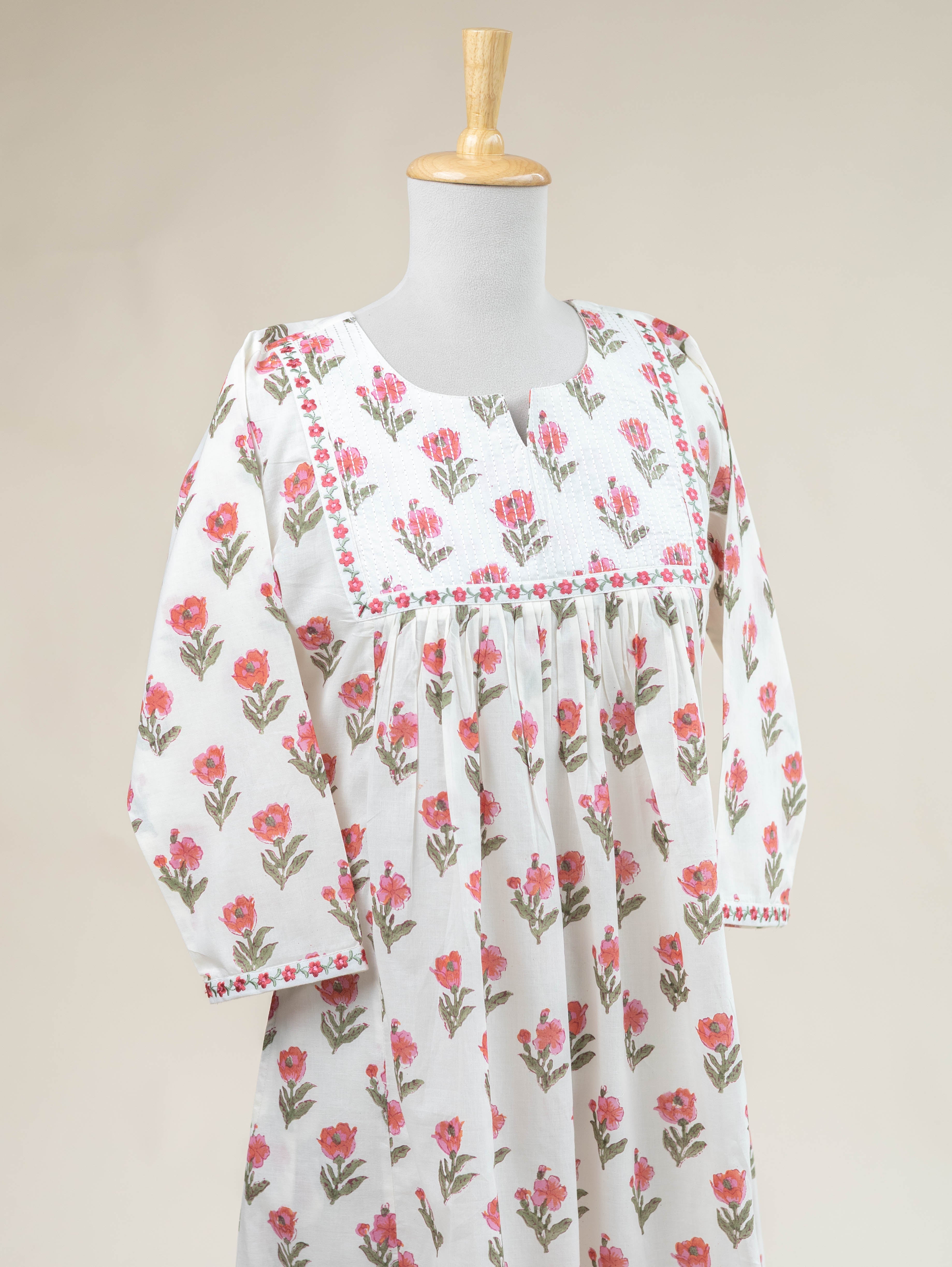 Zamana Cotton Block Printed A-Line Kurta