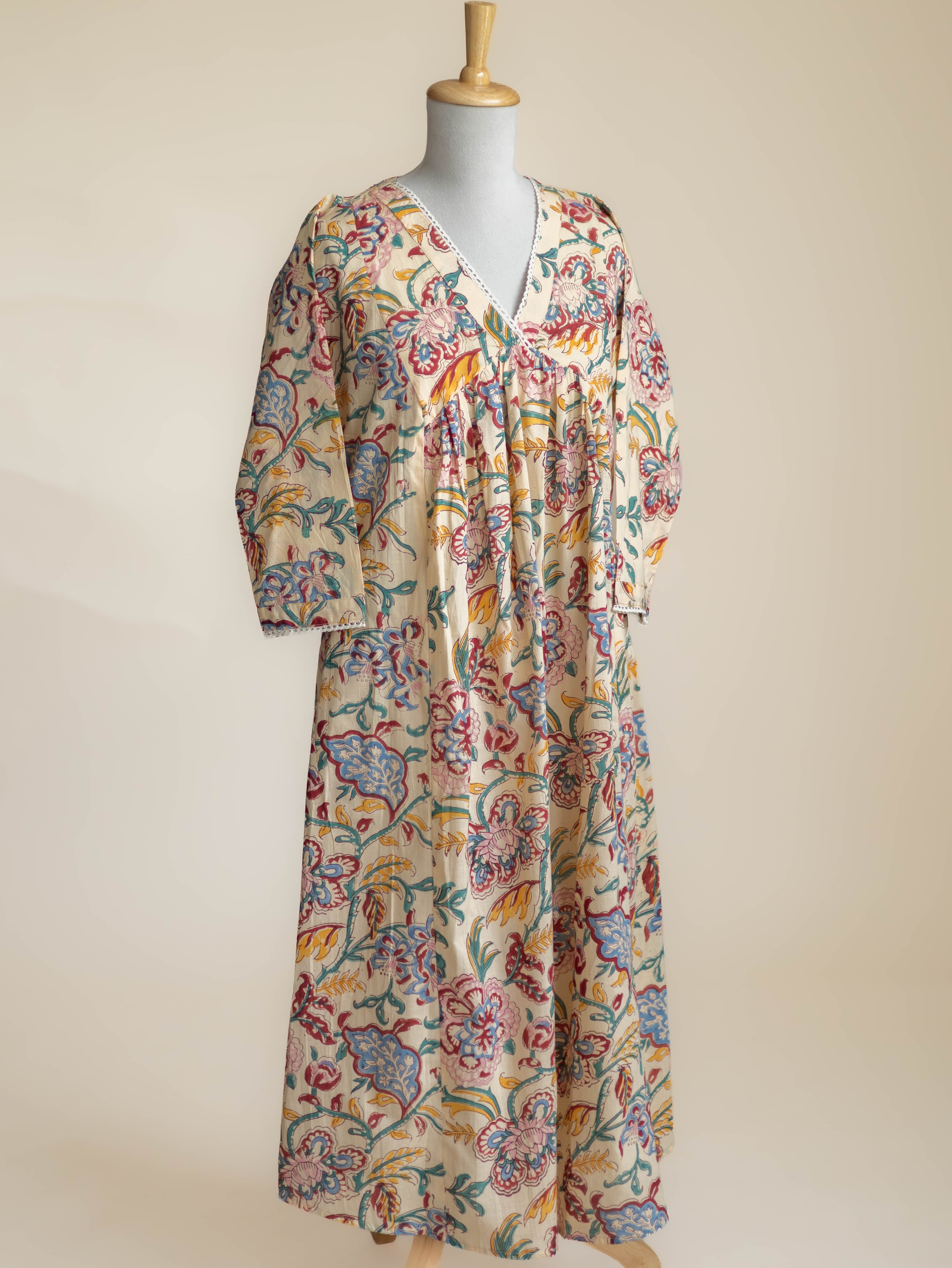 Nishika Cotton Block Printed A-Line Kurta