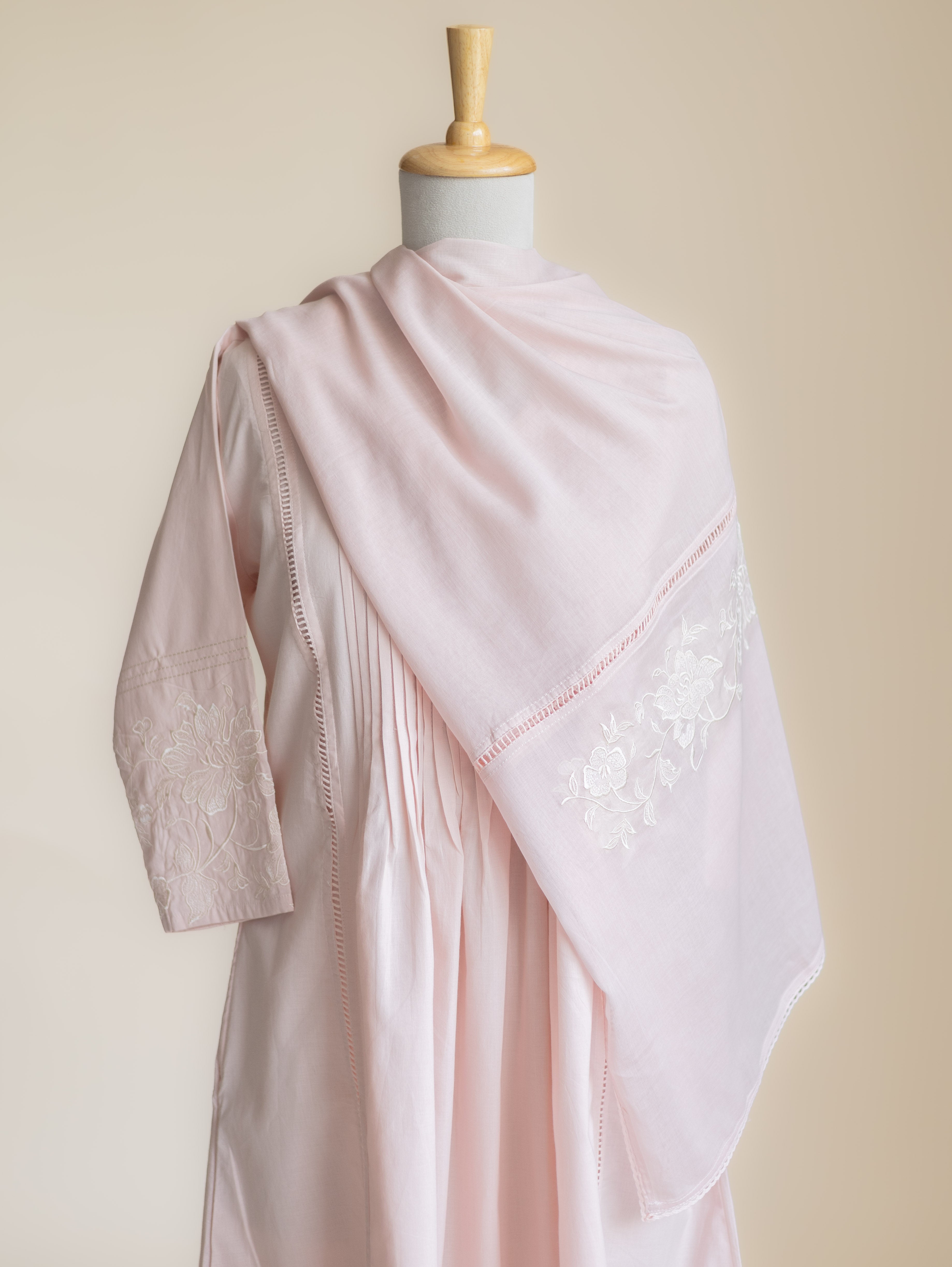 Kesiya Cotton Embroidered A-Line Suit Set