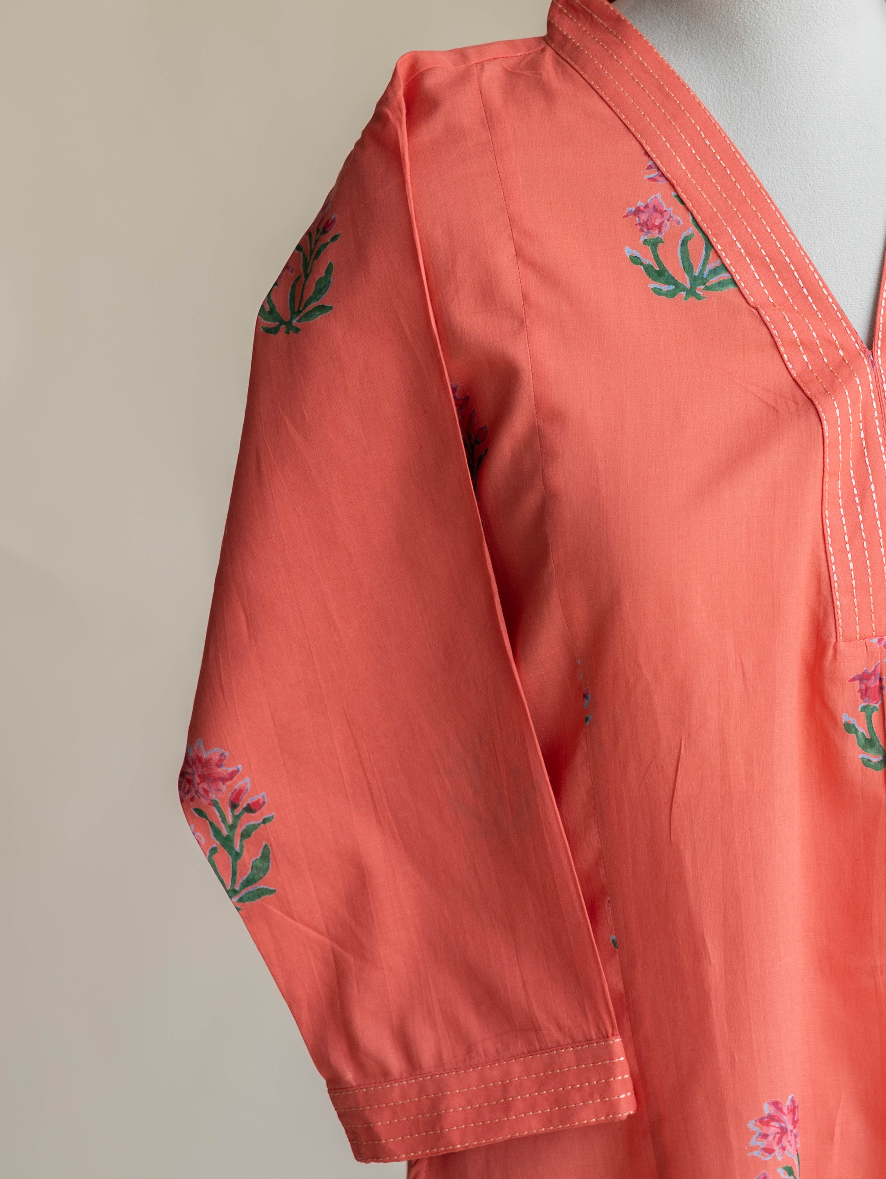 Baani Cotton Block Printed A-Line Kurta