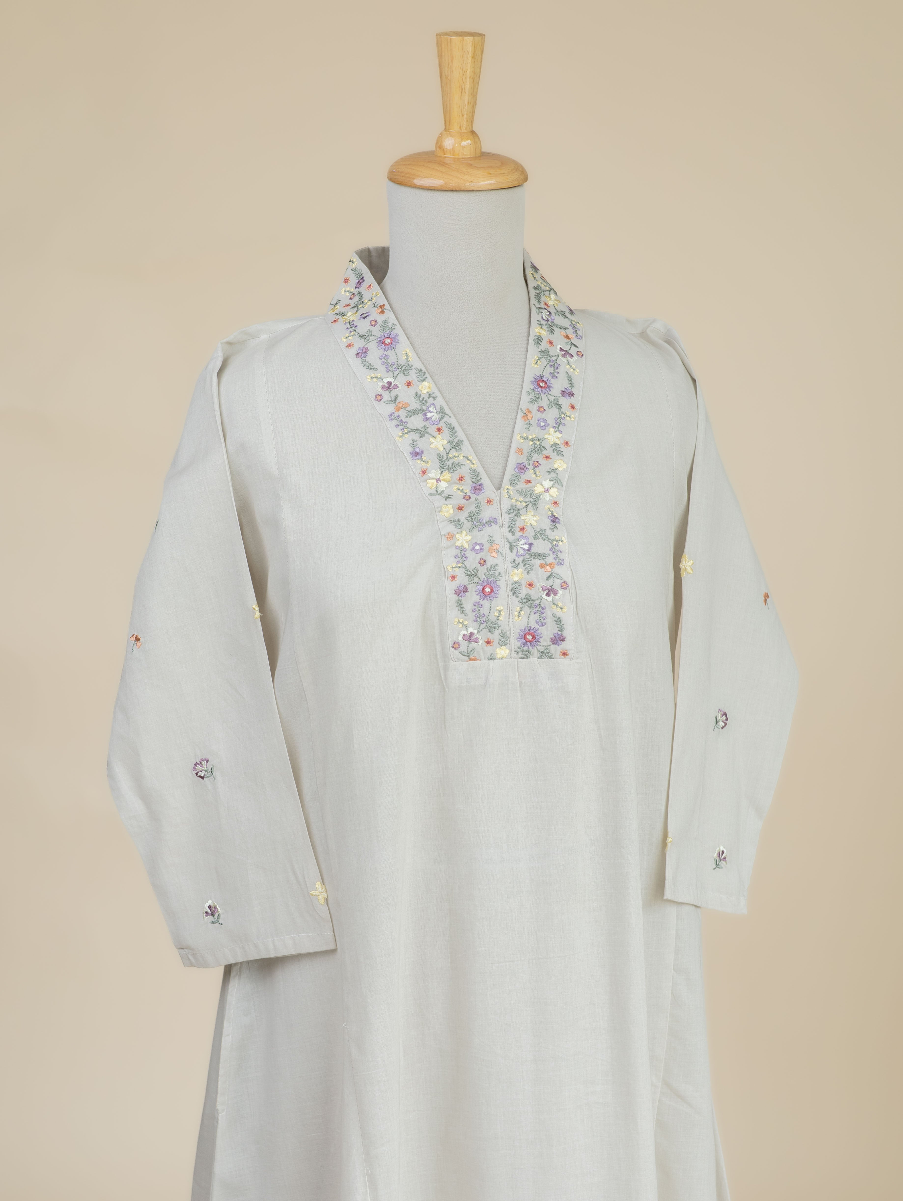 Samya Cotton Embroidered A-Line Kurta