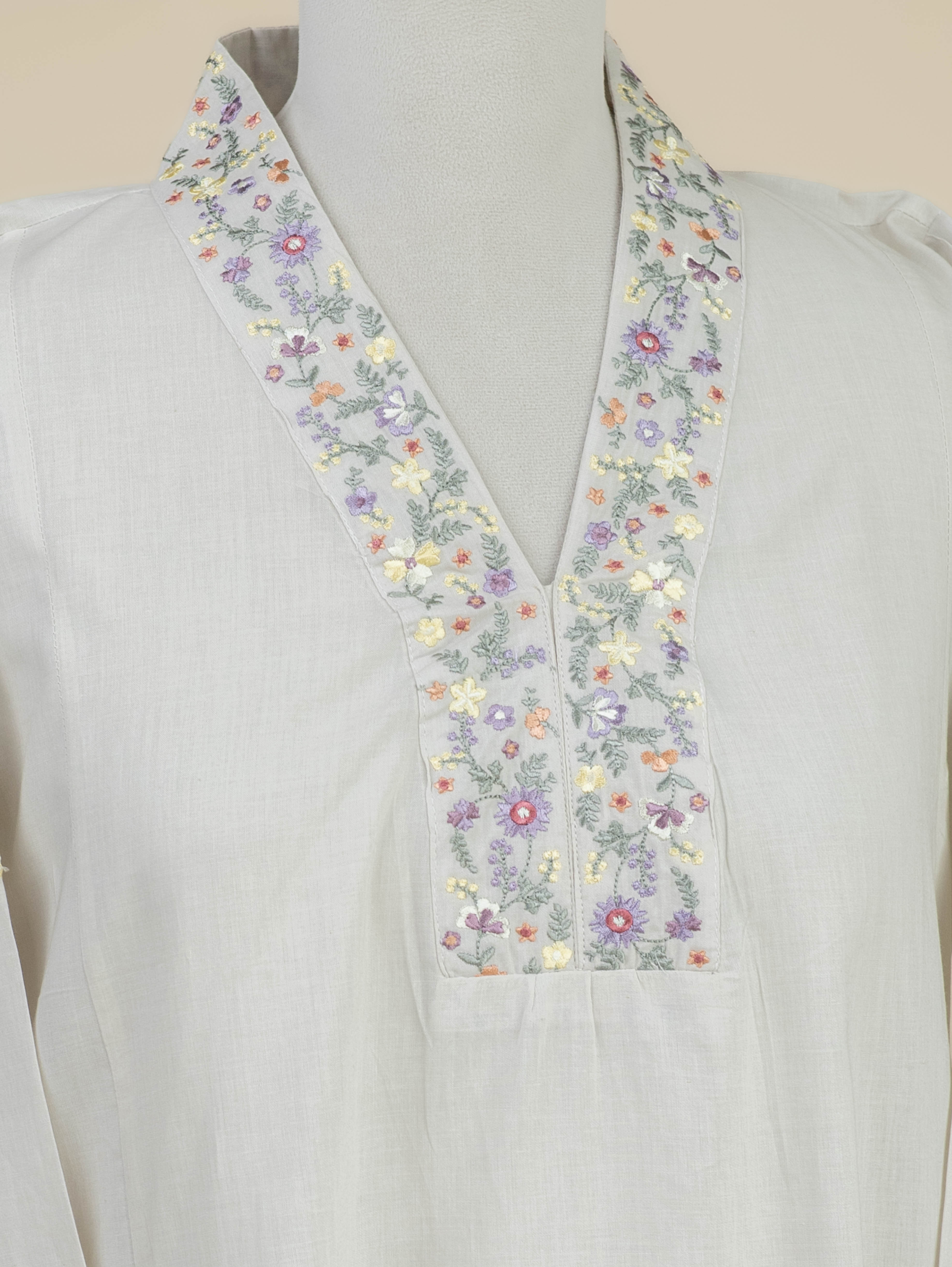 Samya Cotton Embroidered A-Line Kurta