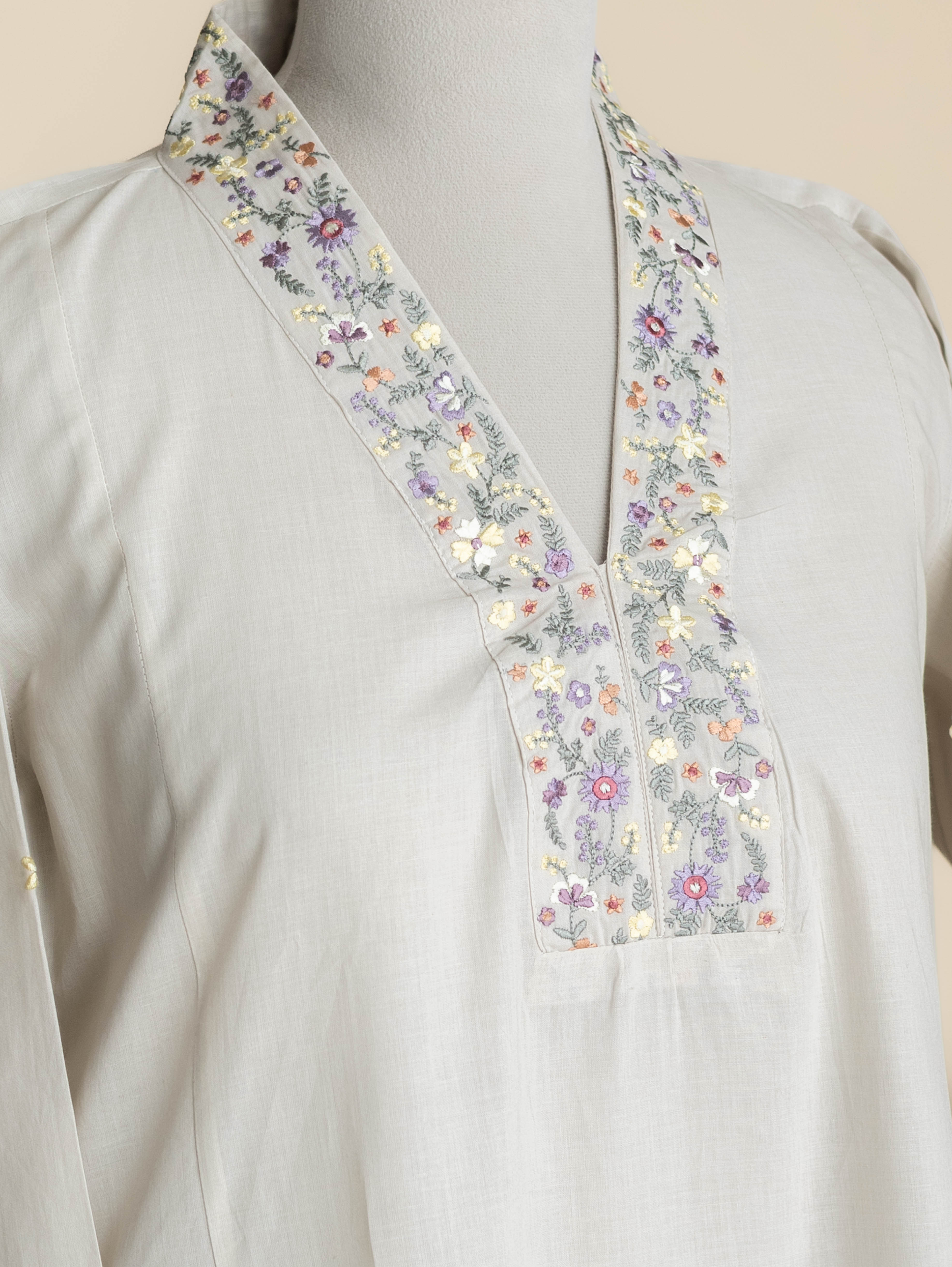 Samya Cotton Embroidered A-Line Kurta