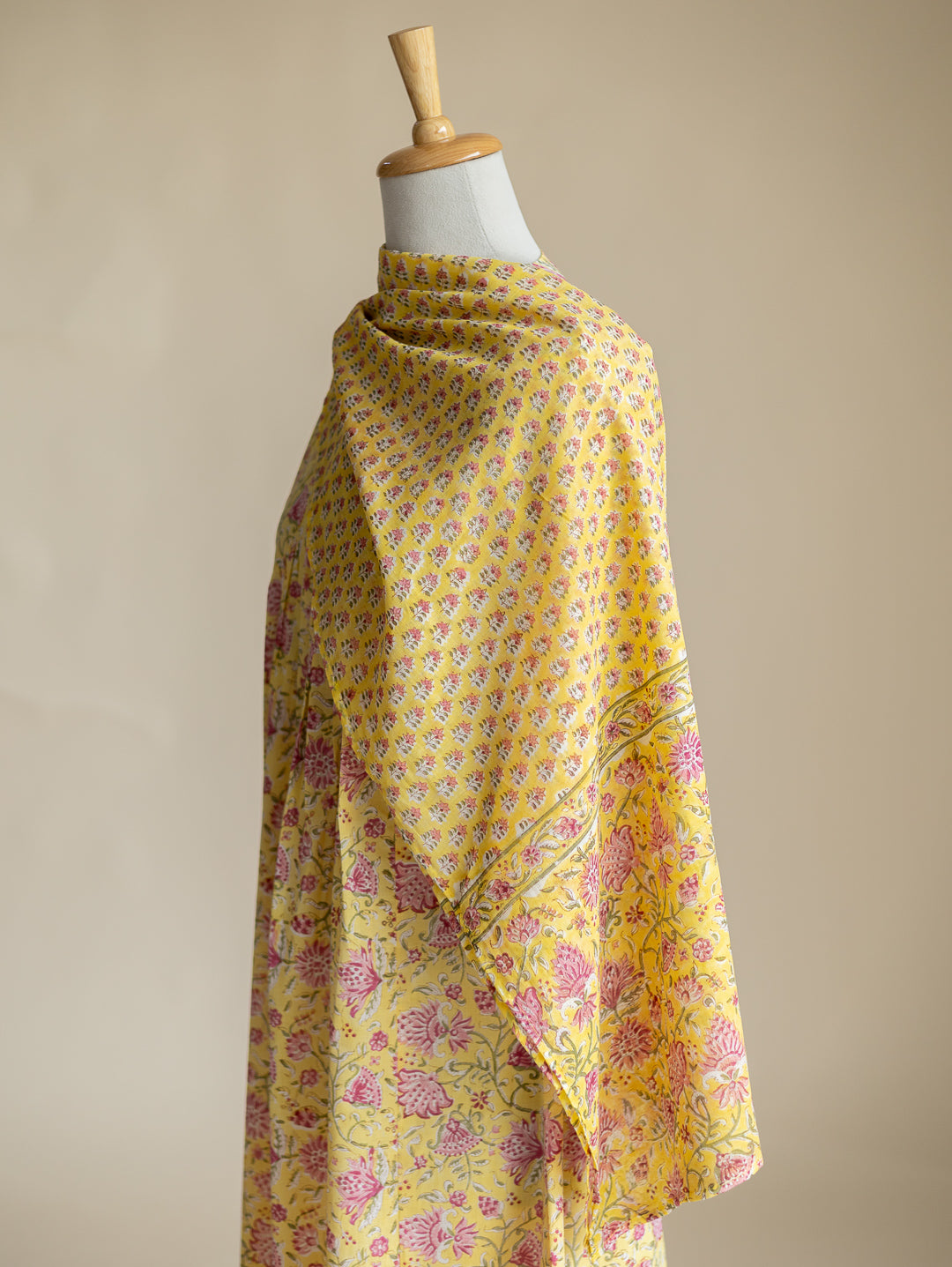 Rutvi Cotton Block Printed A-Line Suit Set