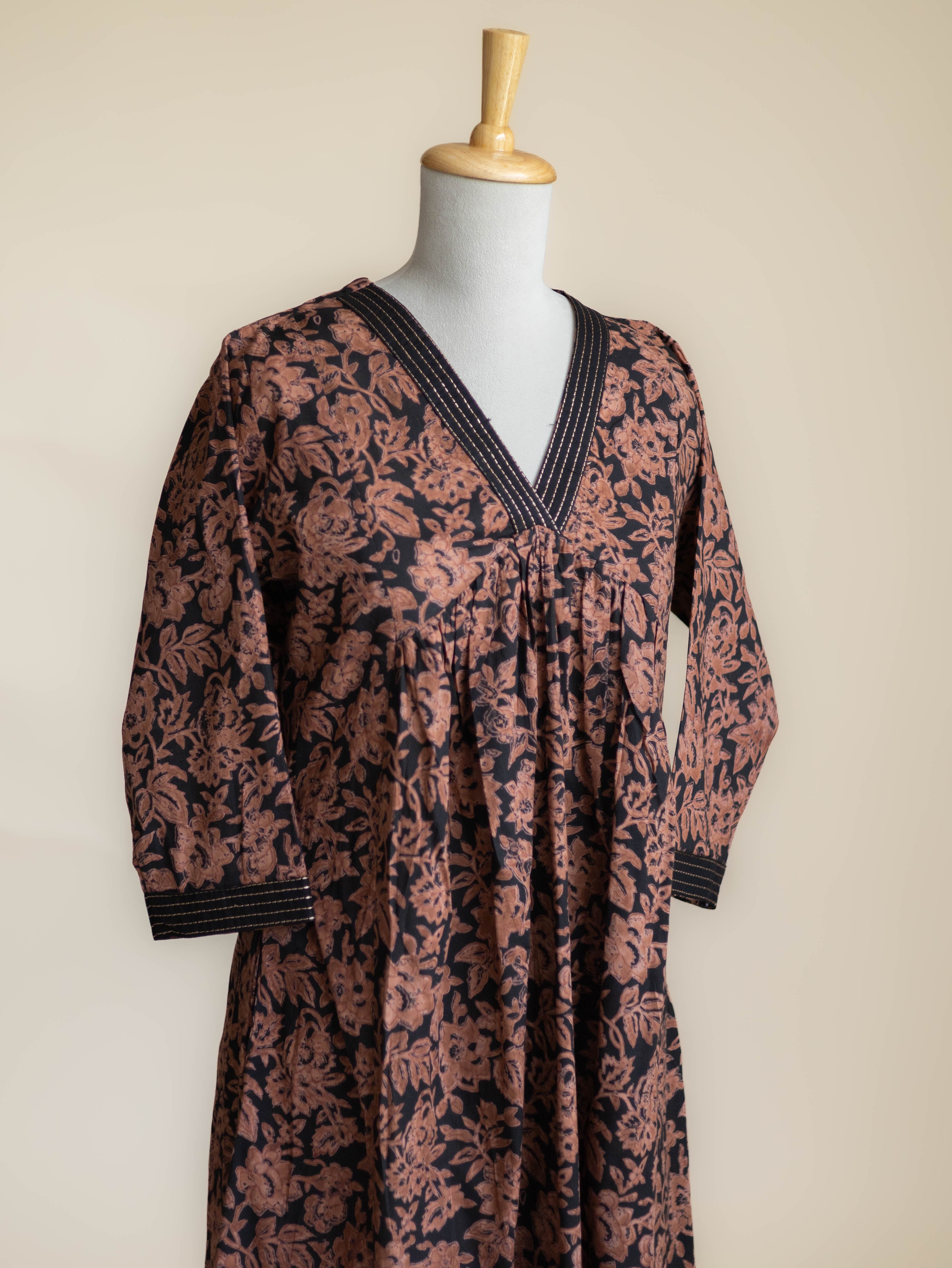 Raksha Cotton Block Printed A-Line Kurta