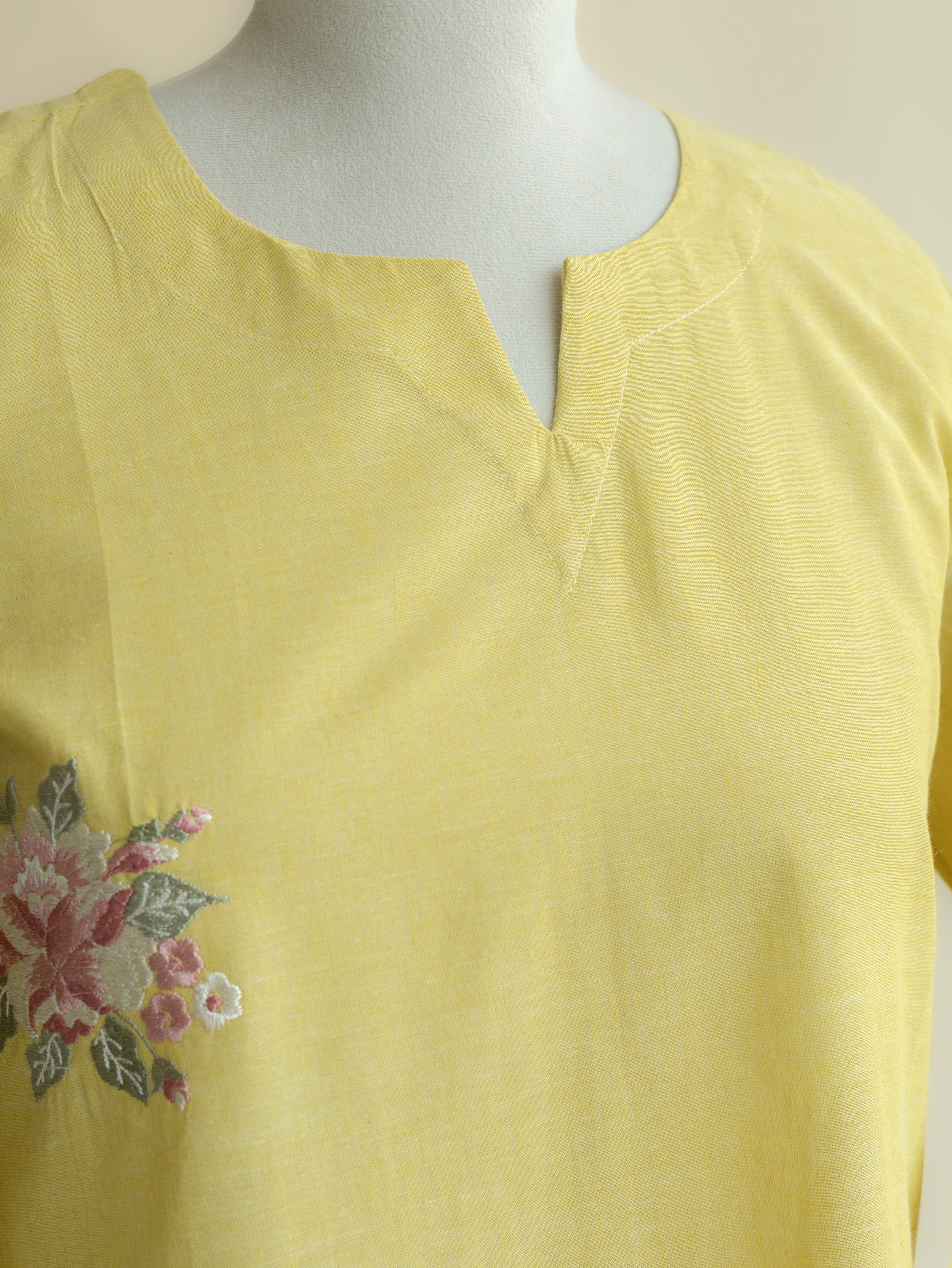 Aloha Cotton Embroidered A-Line Kurta