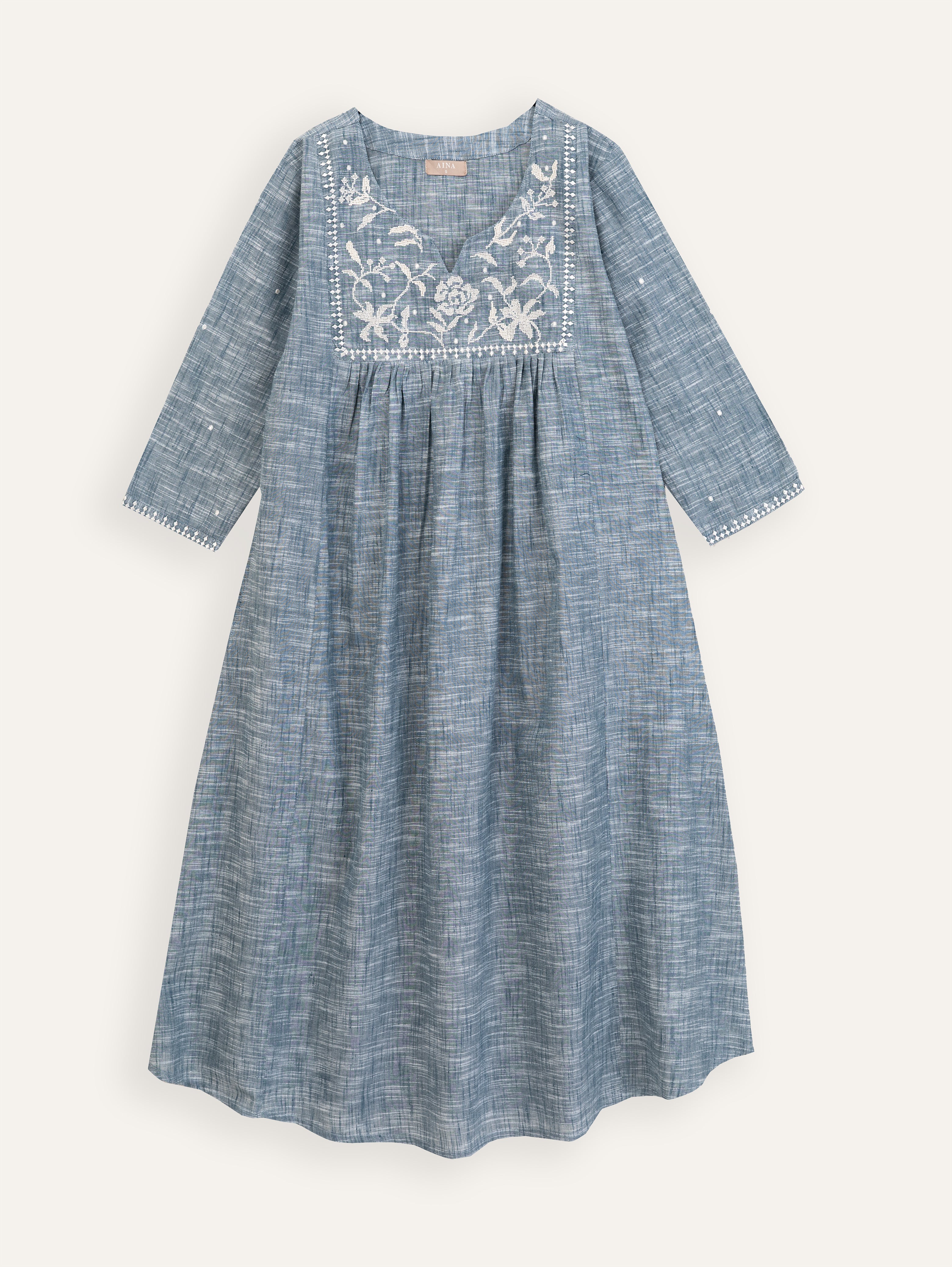 Ahura Cotton Handloom Embroidered A-Line Kurta