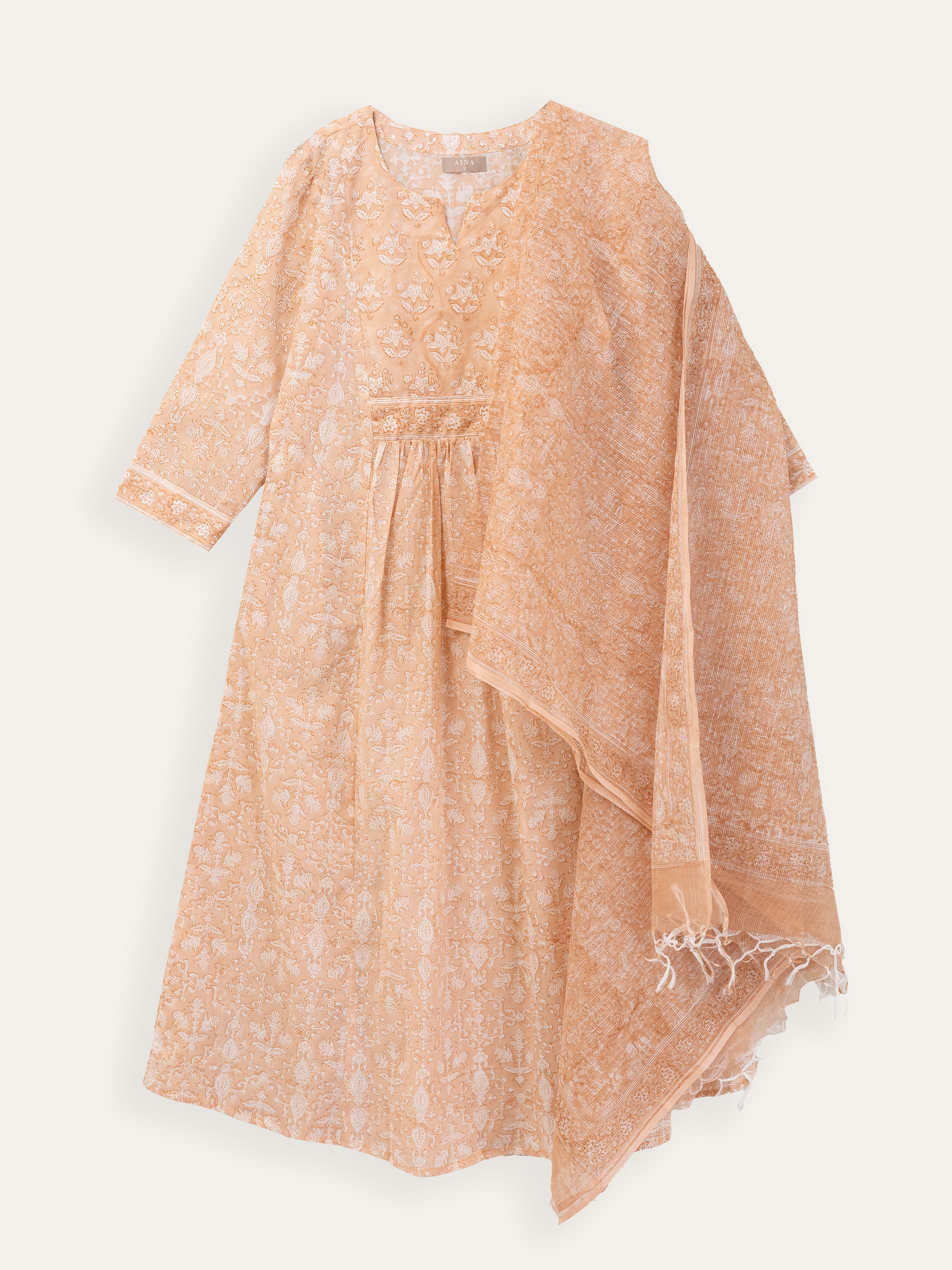 Jahna Kota Doria Block Printed Dupatta