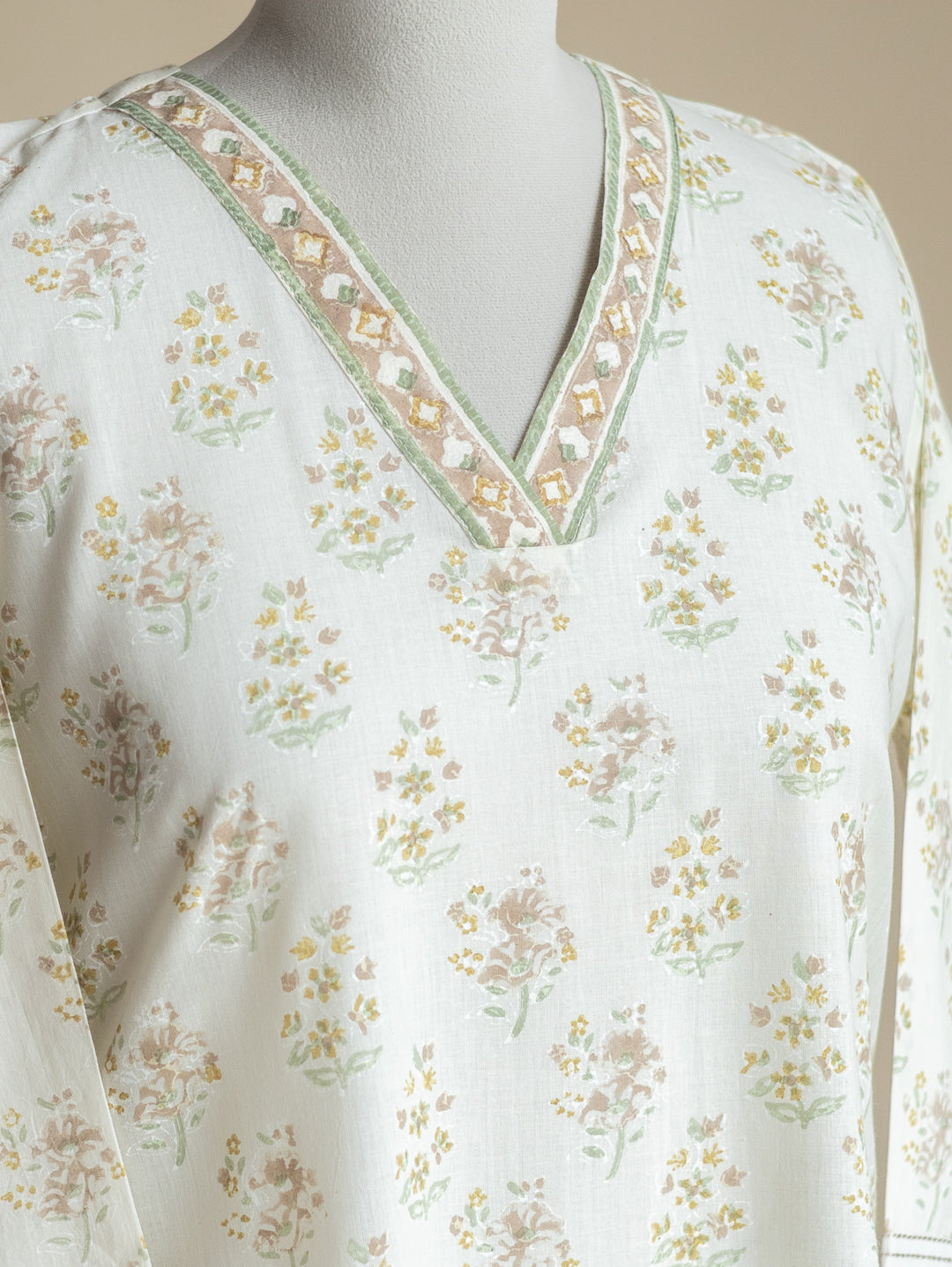 Rayna Cotton Block Printed A-Line Kurta