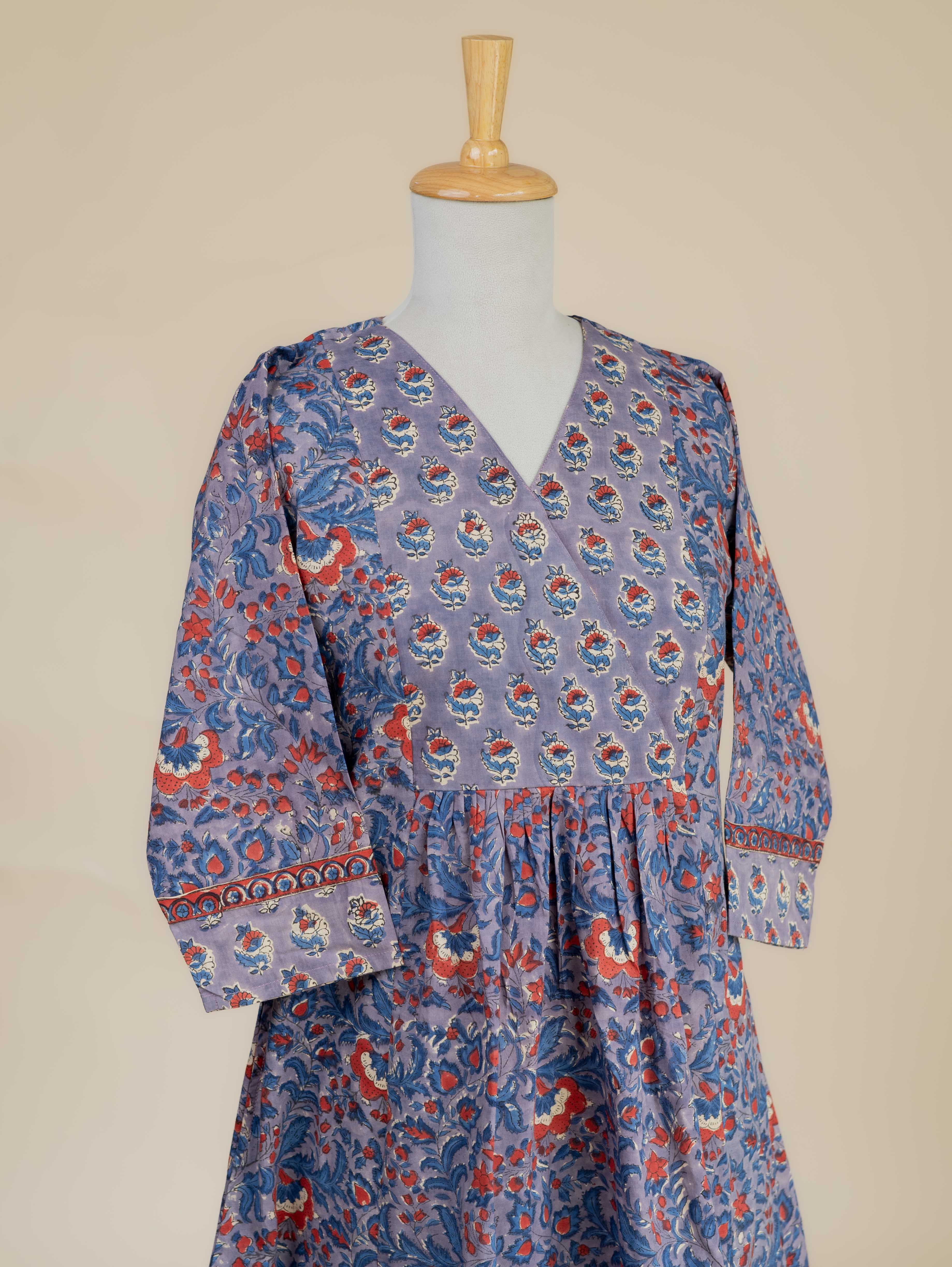 Samerah Cotton Block Printed A-Line Kurta