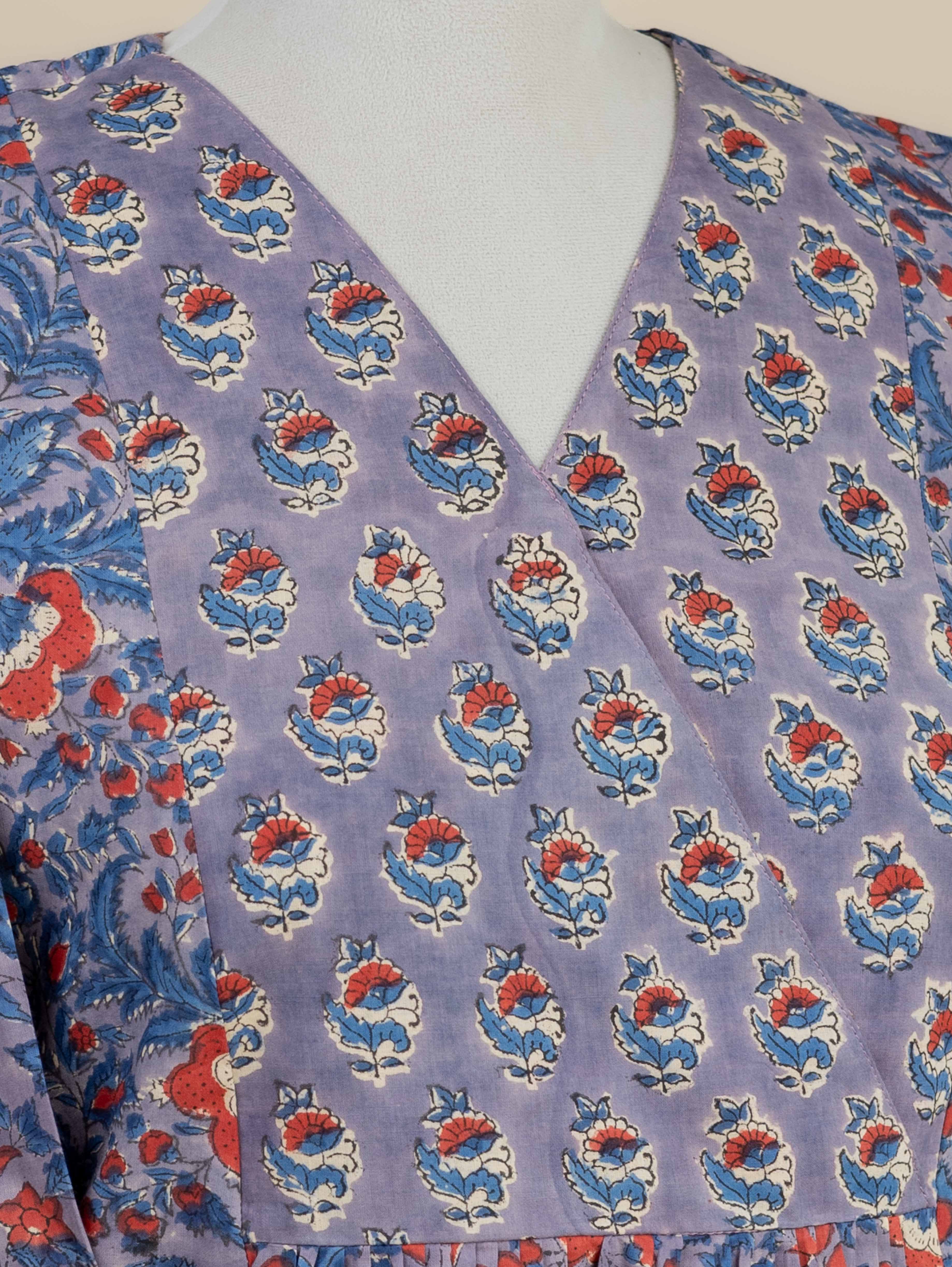Samerah Cotton Block Printed A-Line Kurta