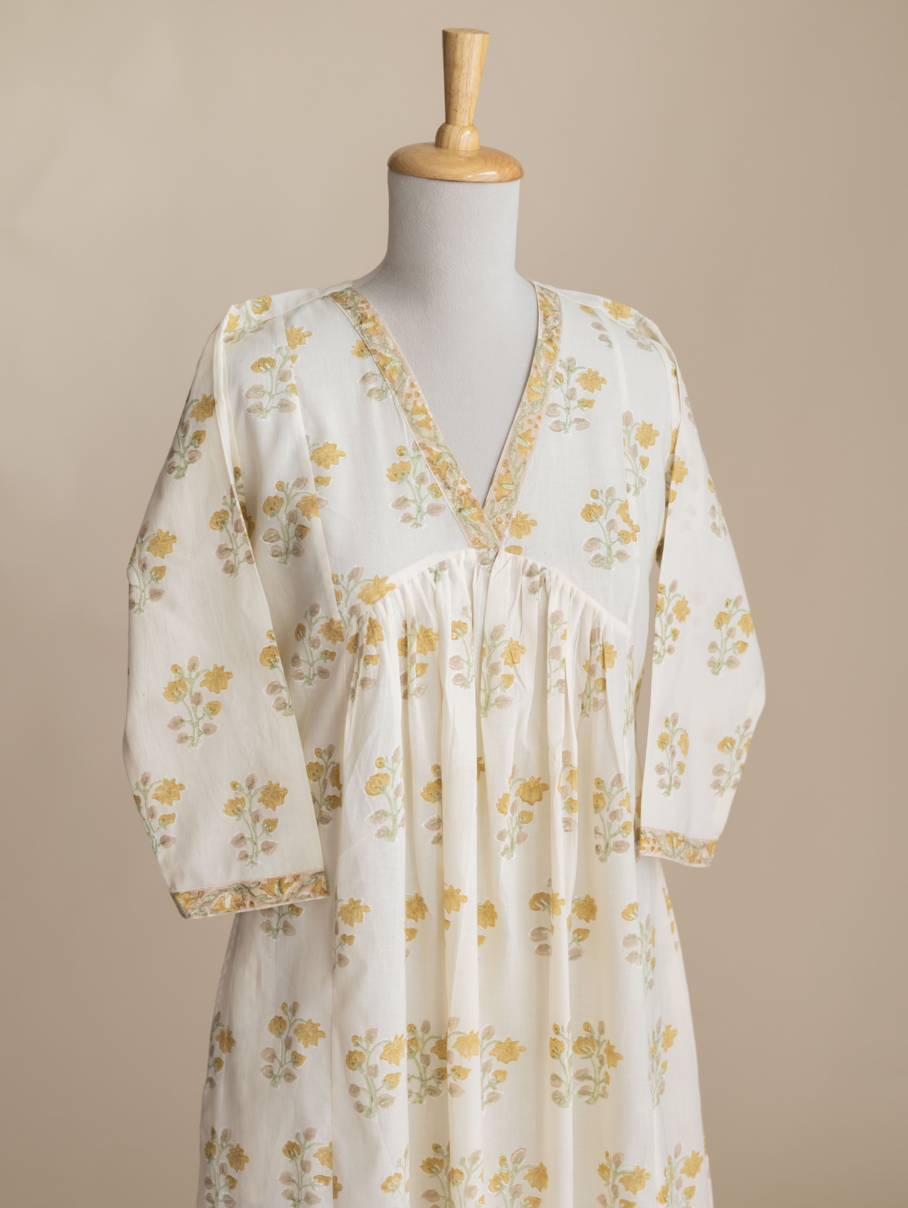 Rinha Cotton Block Printed A-Line Kurta