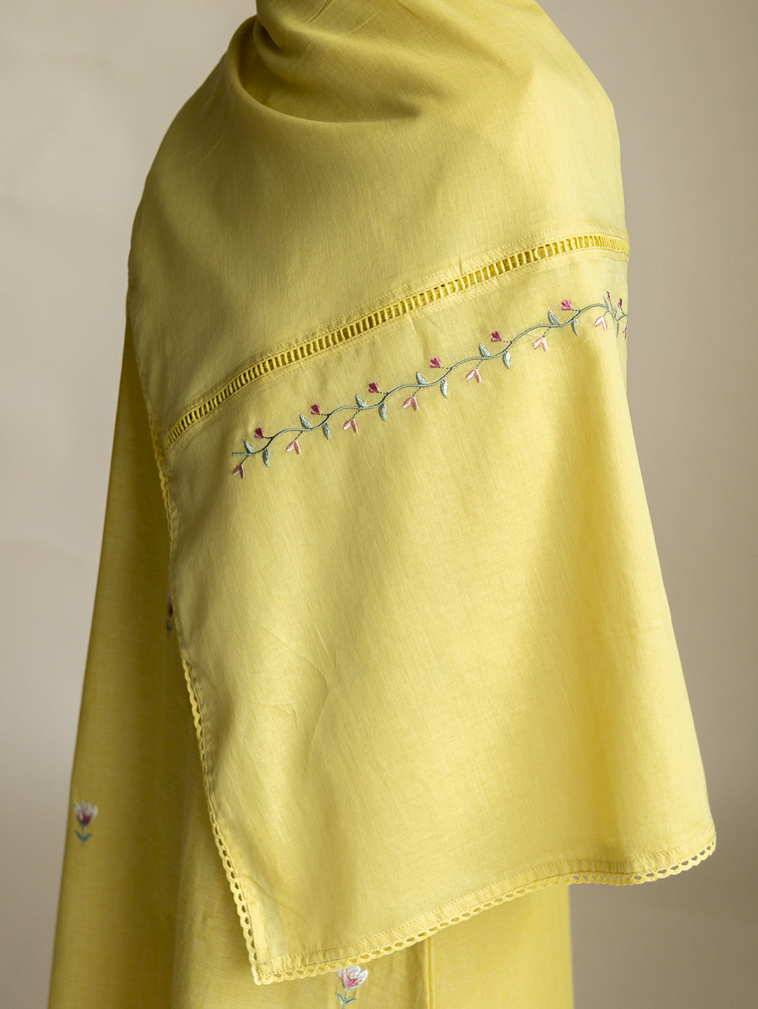 Alisha Cotton Handloom Embroidered A-Line Suit Set