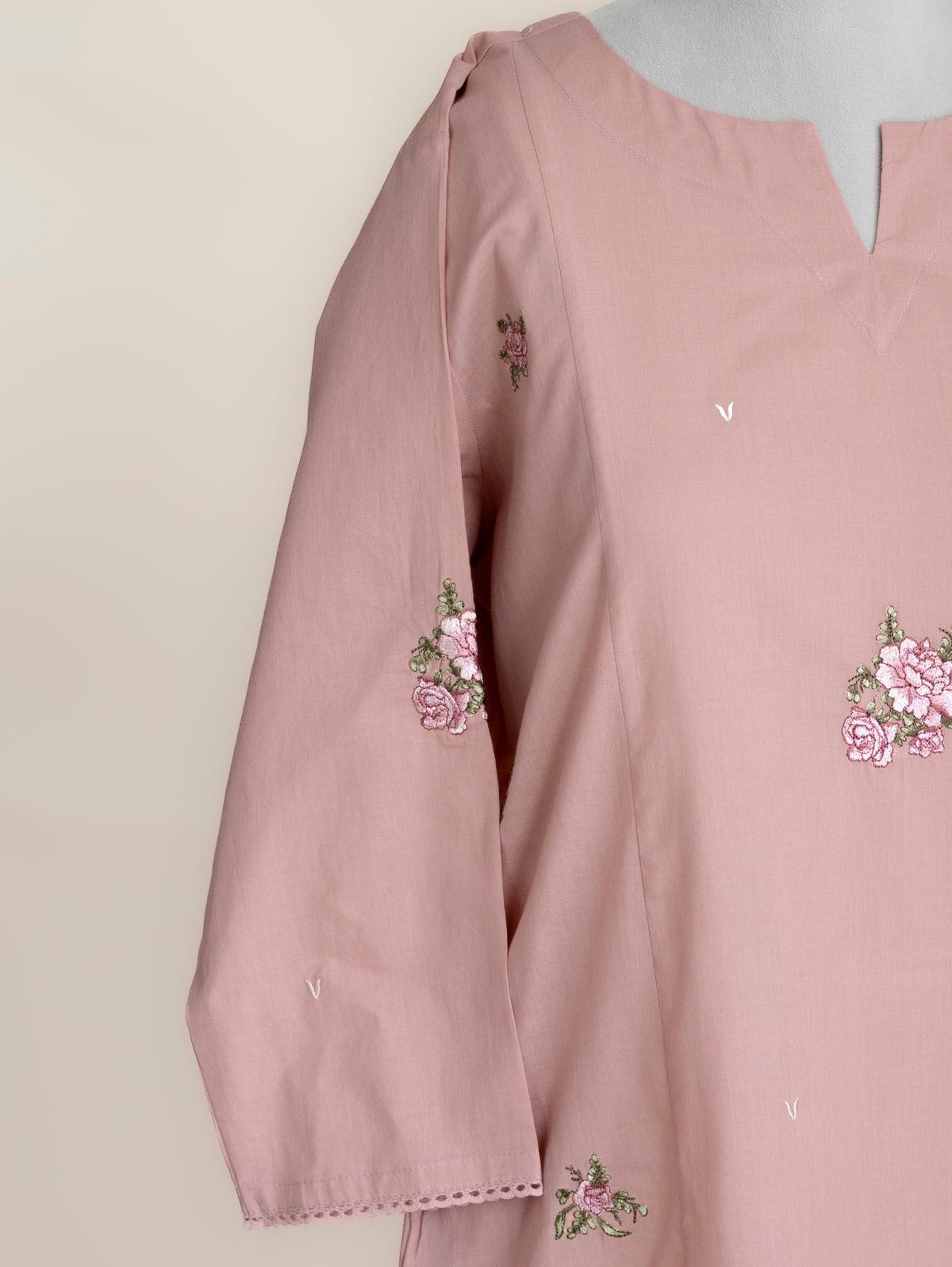 Aima Cotton Embroidered Straight Suit Set
