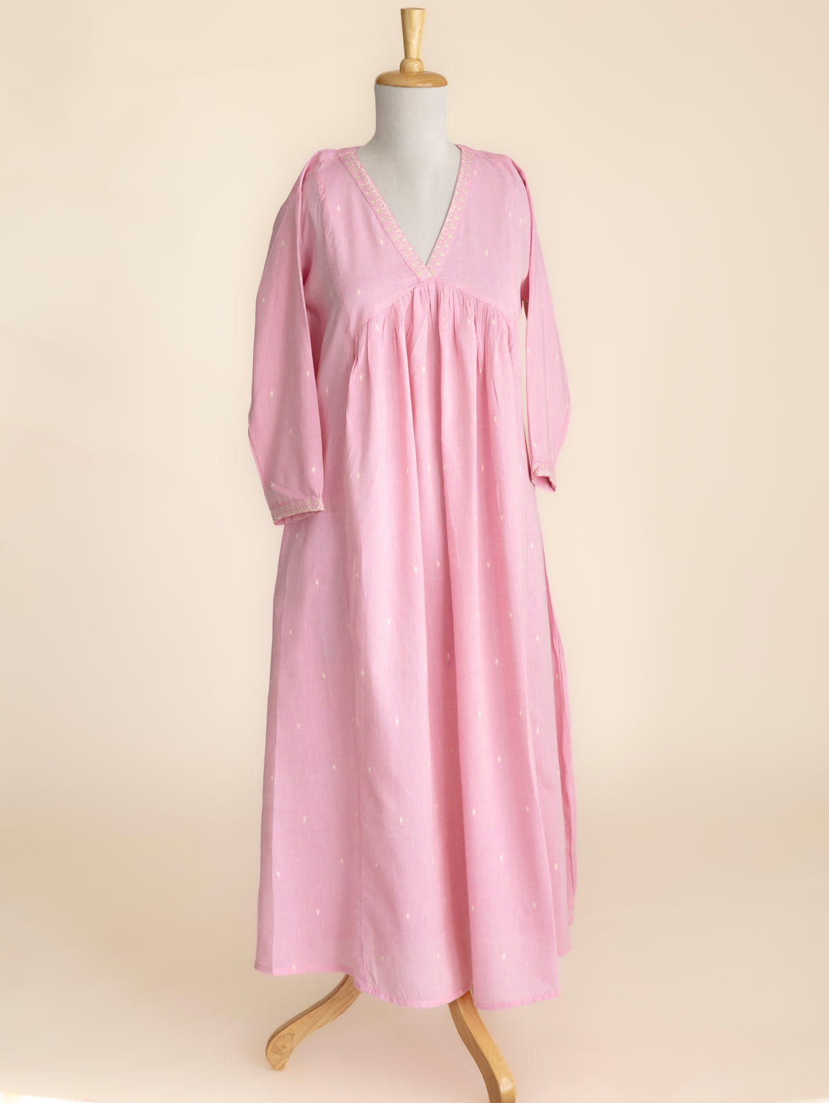 Yuvani Cotton Handloom Embroidered A-Line Kurta