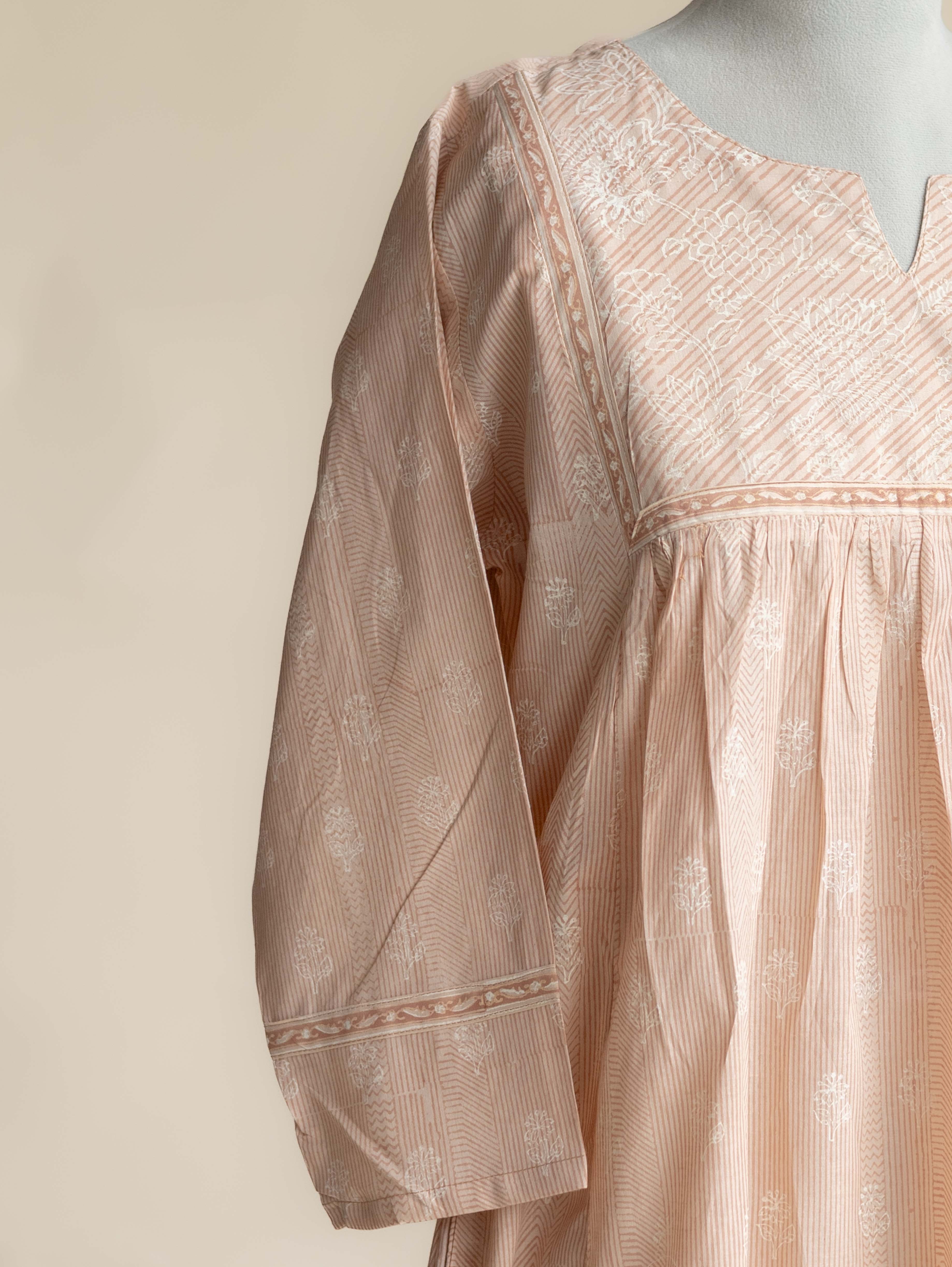 Kaisha Cotton Block Printed A-Line Kurta