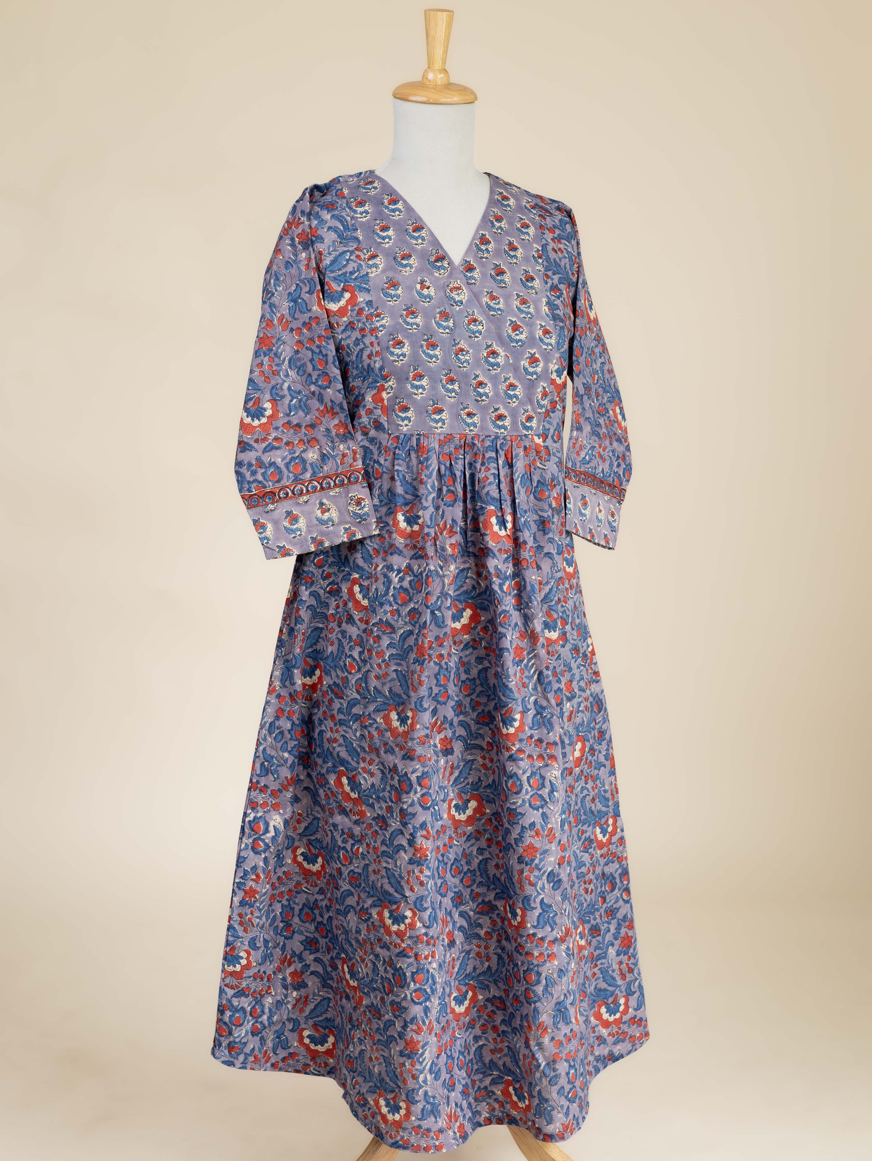 Samerah Cotton Block Printed A-Line Kurta