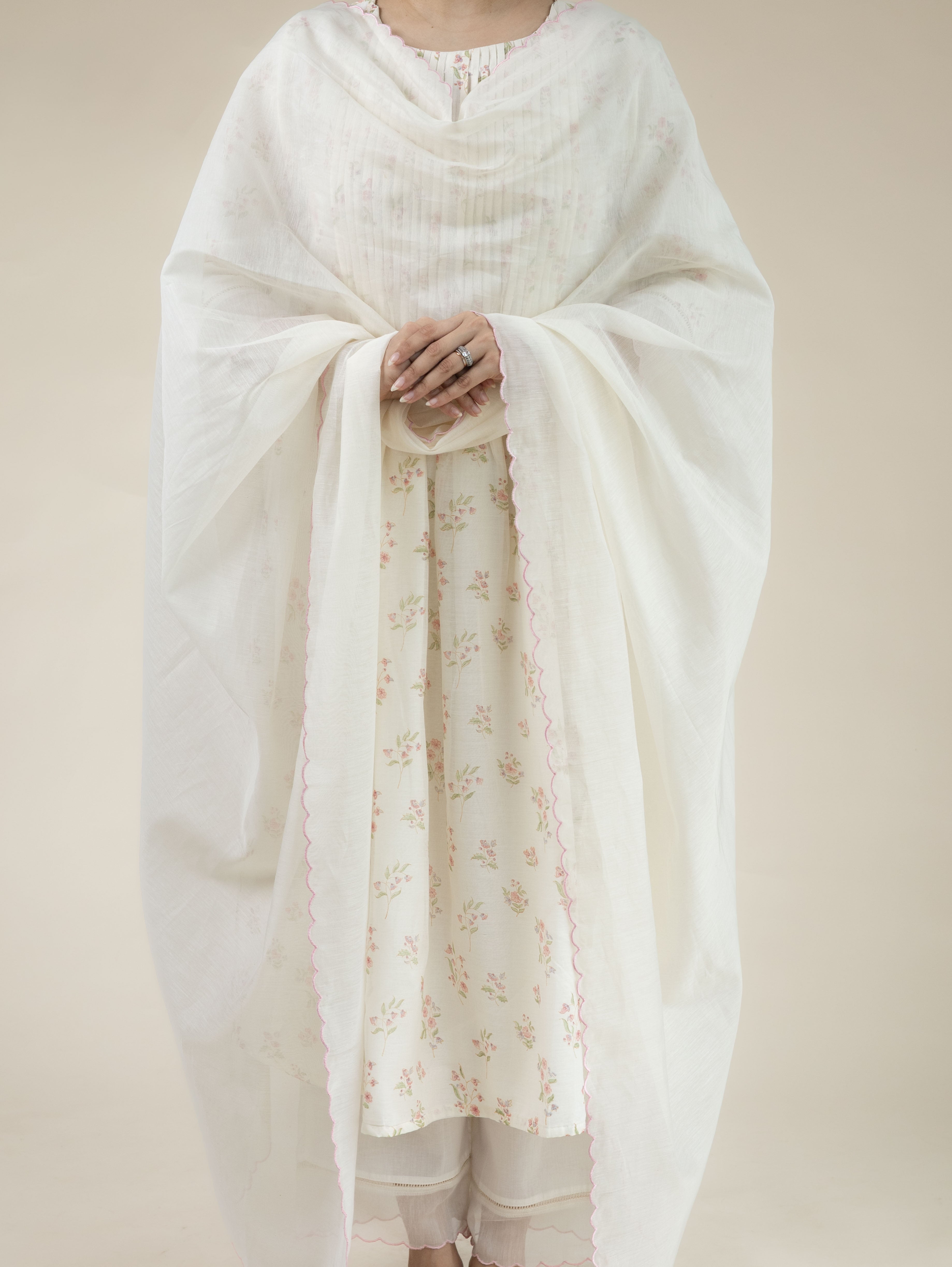 Rayna Chanderi Block Printed A-Line Suit Set