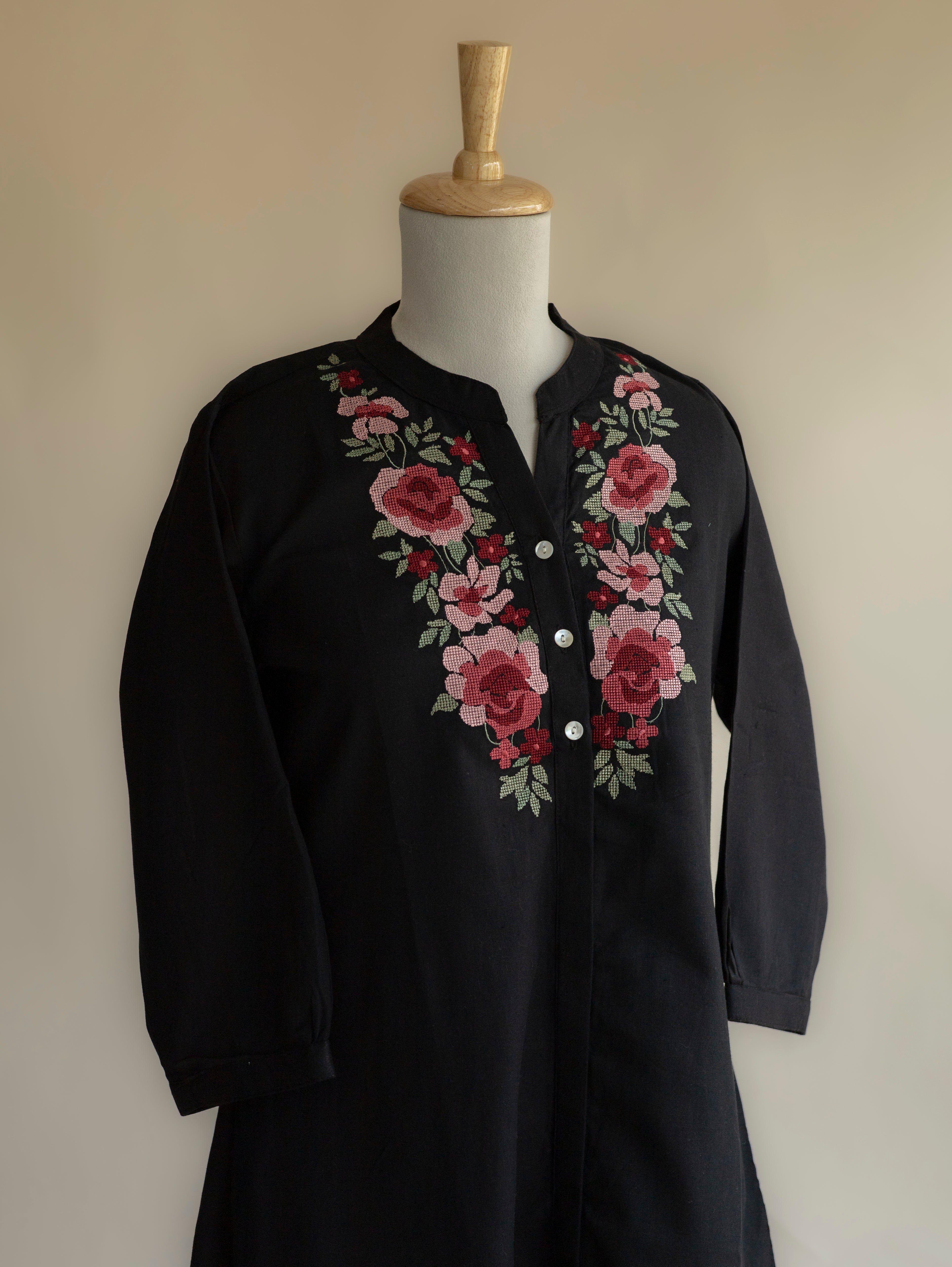 Helma Cotton Embroidered A-Line Kurta