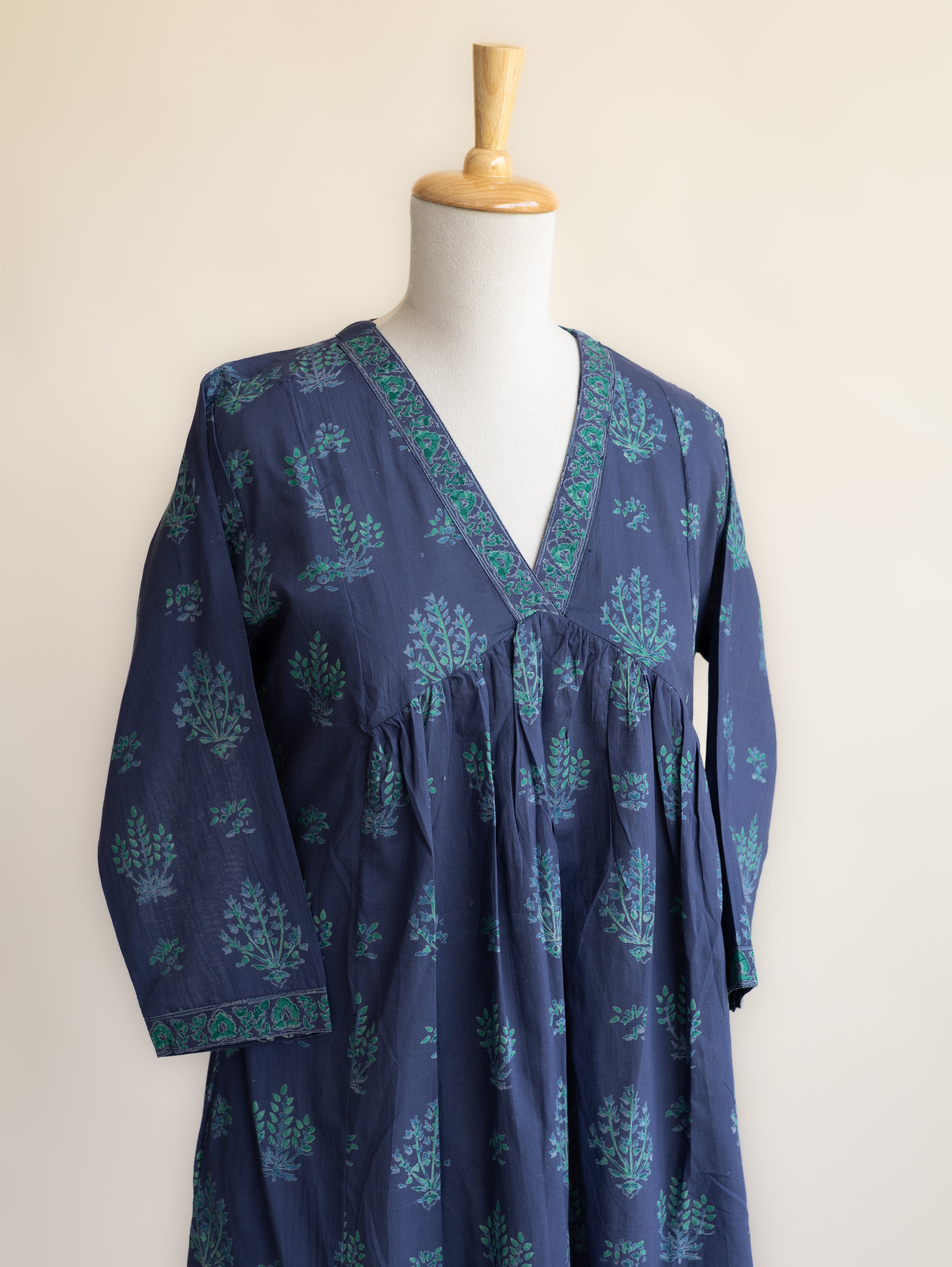 Advika Cotton Block Printed A-Line Kurta