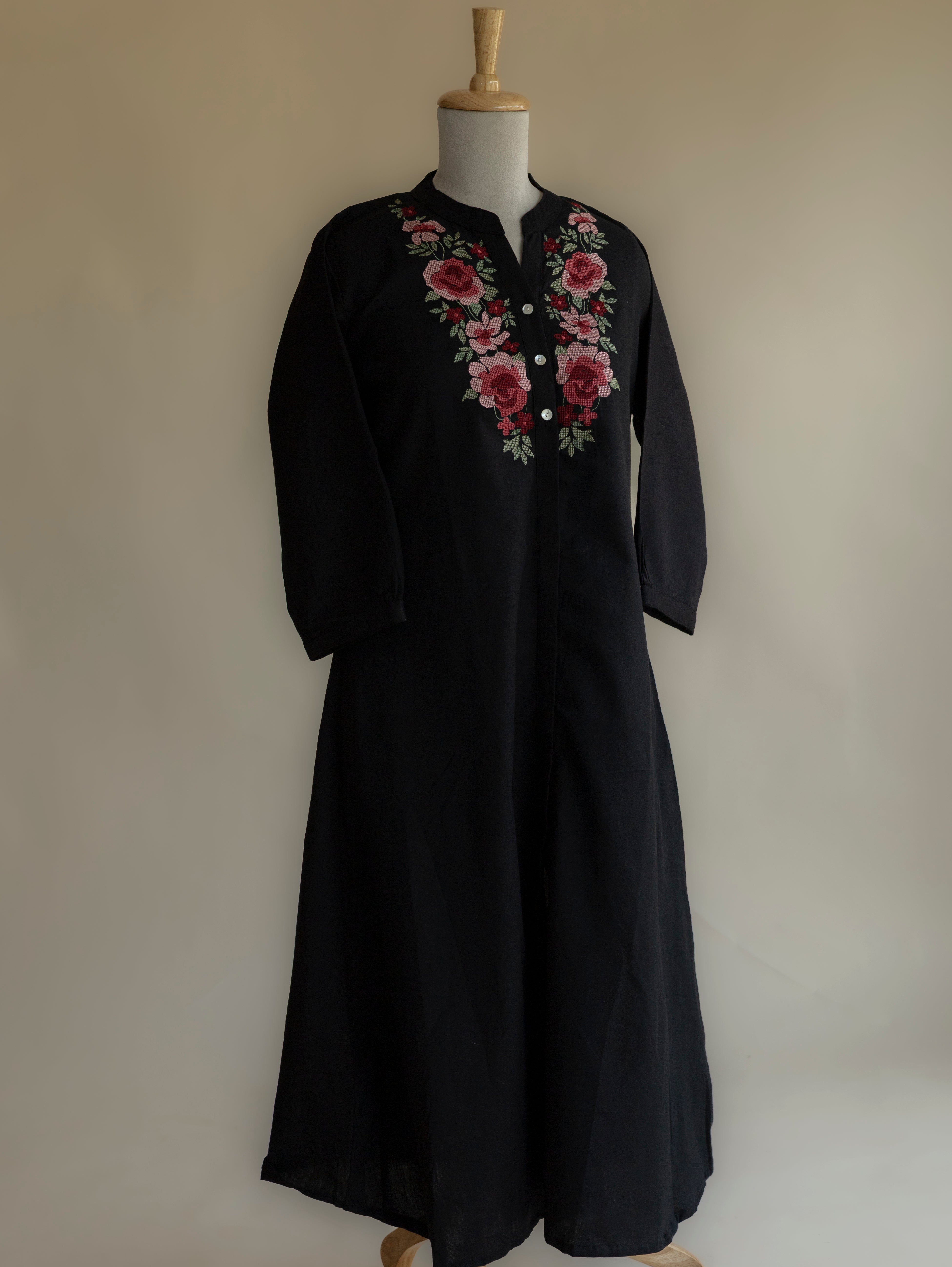 Helma Cotton Embroidered A-Line Kurta